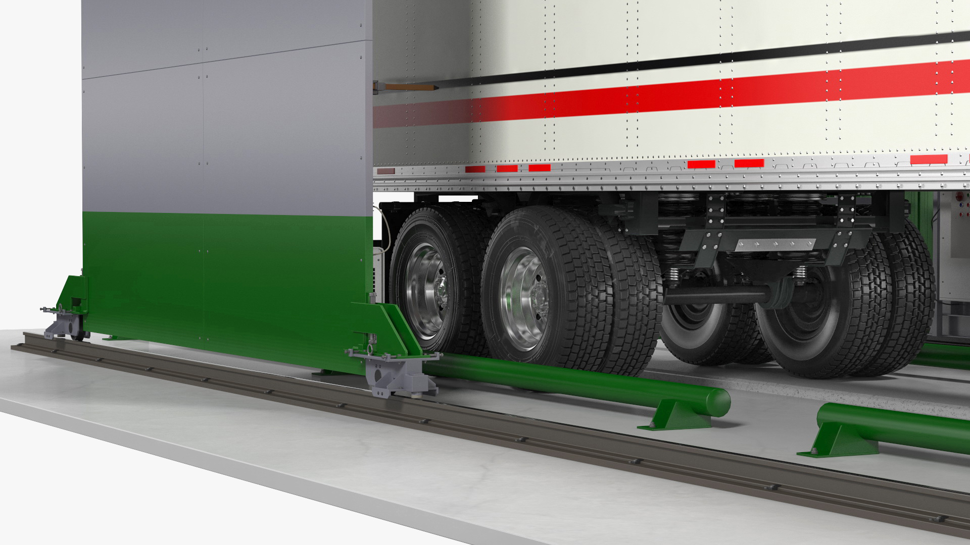 3D Gantry Inspection System with Semi Trailer Truck model