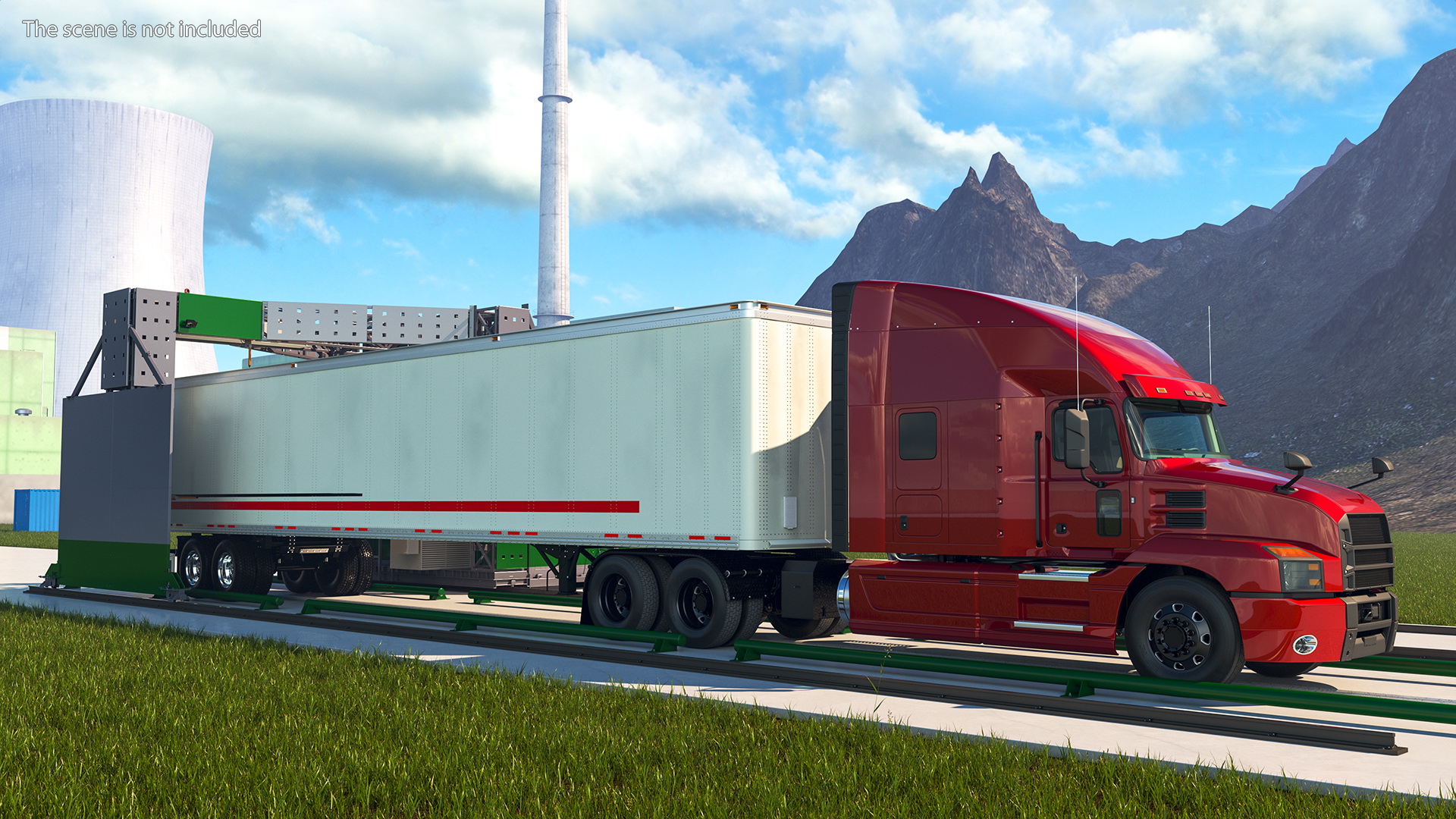 3D Gantry Inspection System with Semi Trailer Truck model