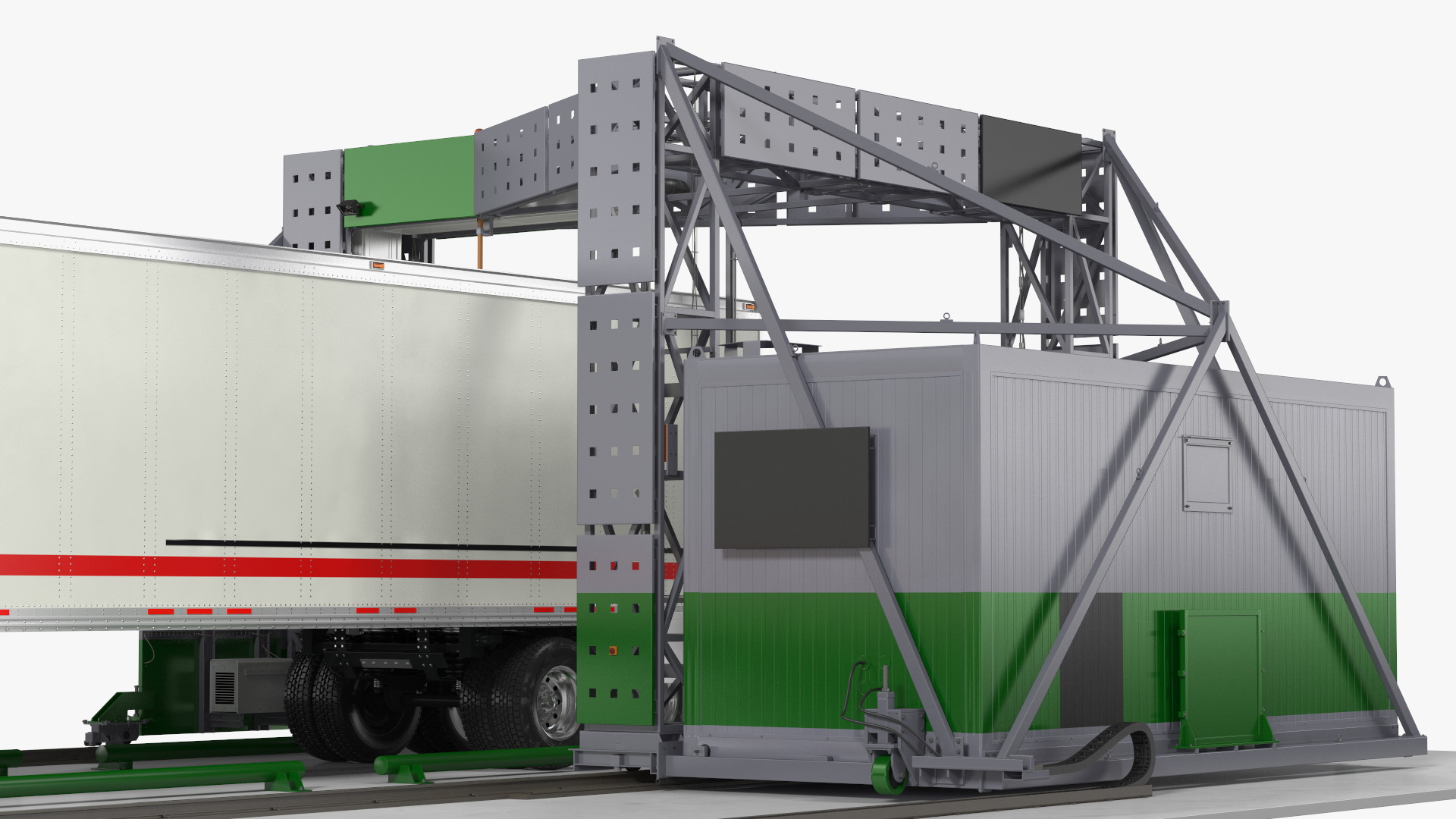 3D Gantry Inspection System with Semi Trailer Truck model