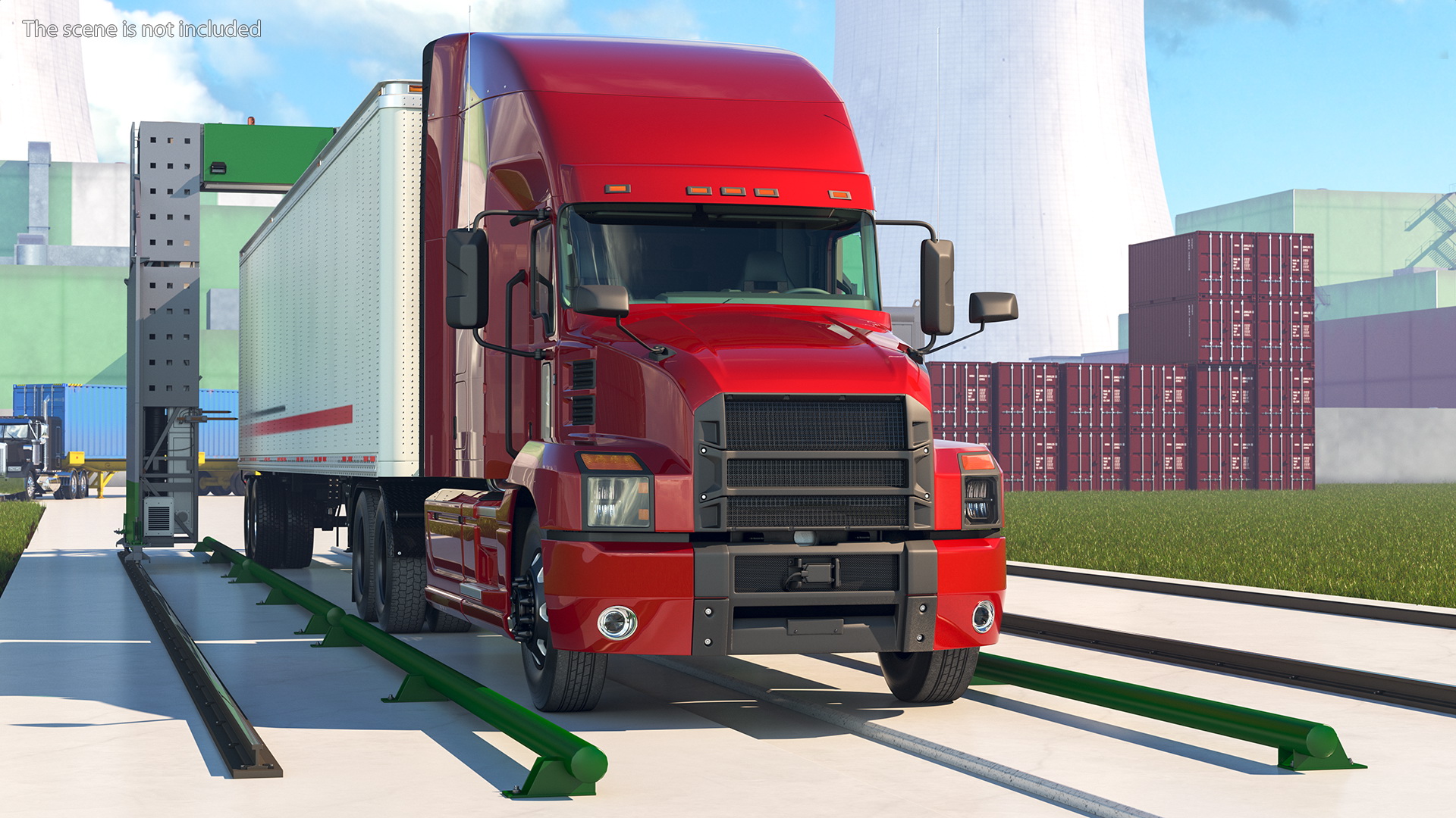 3D Gantry Inspection System with Semi Trailer Truck model