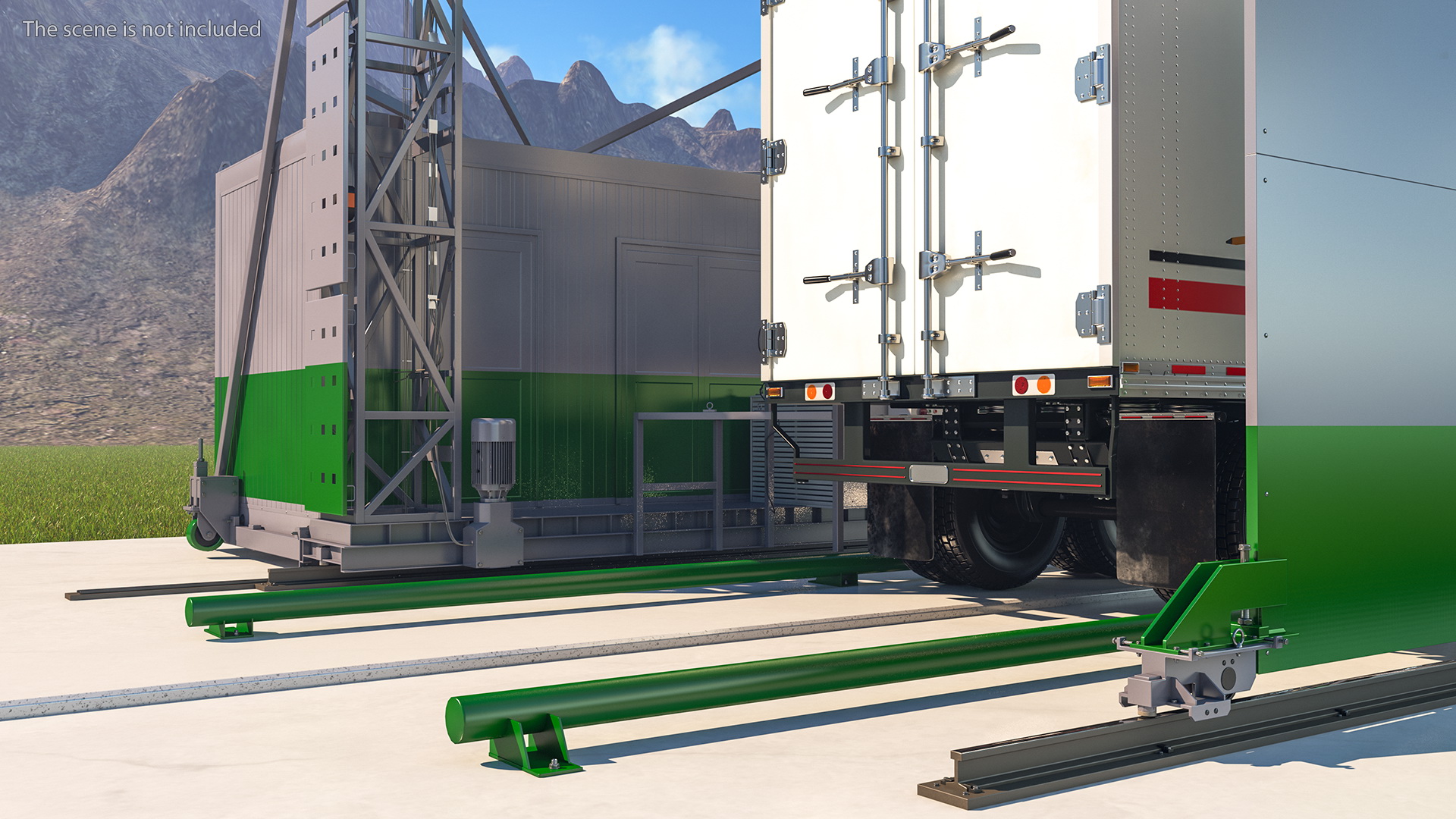 3D Gantry Inspection System with Semi Trailer Truck model