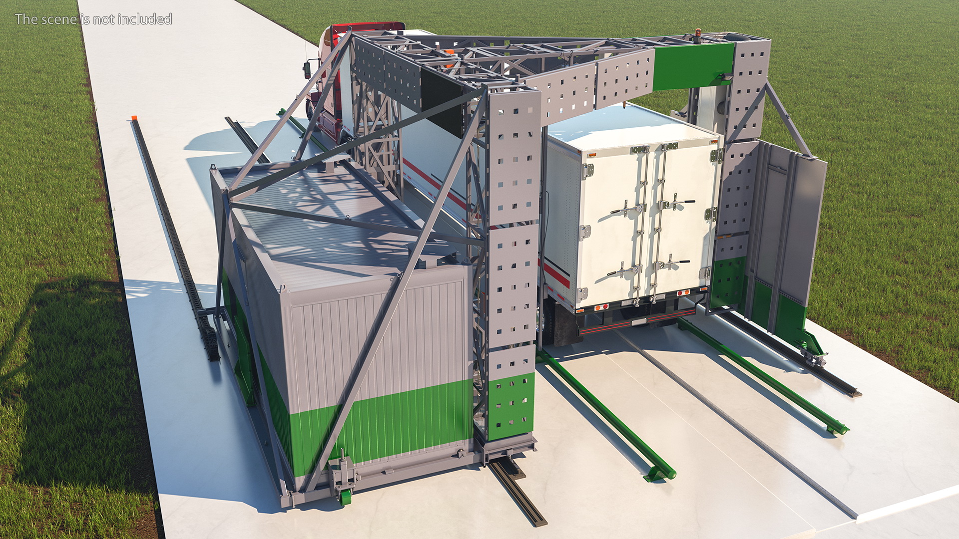 3D Gantry Inspection System with Semi Trailer Truck model