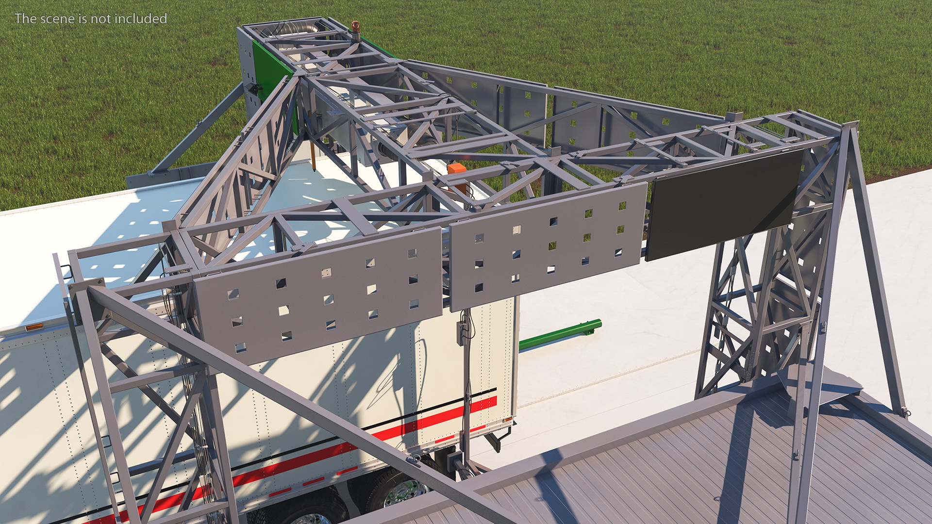 3D Gantry Inspection System with Semi Trailer Truck model