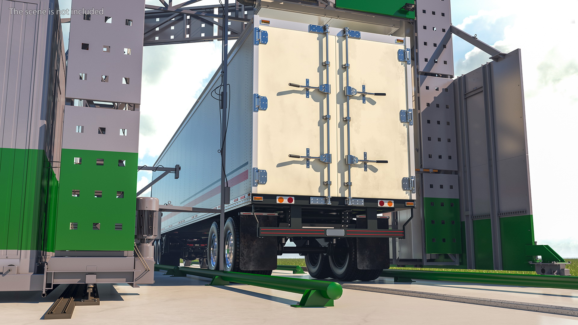 3D Gantry Inspection System with Semi Trailer Truck model