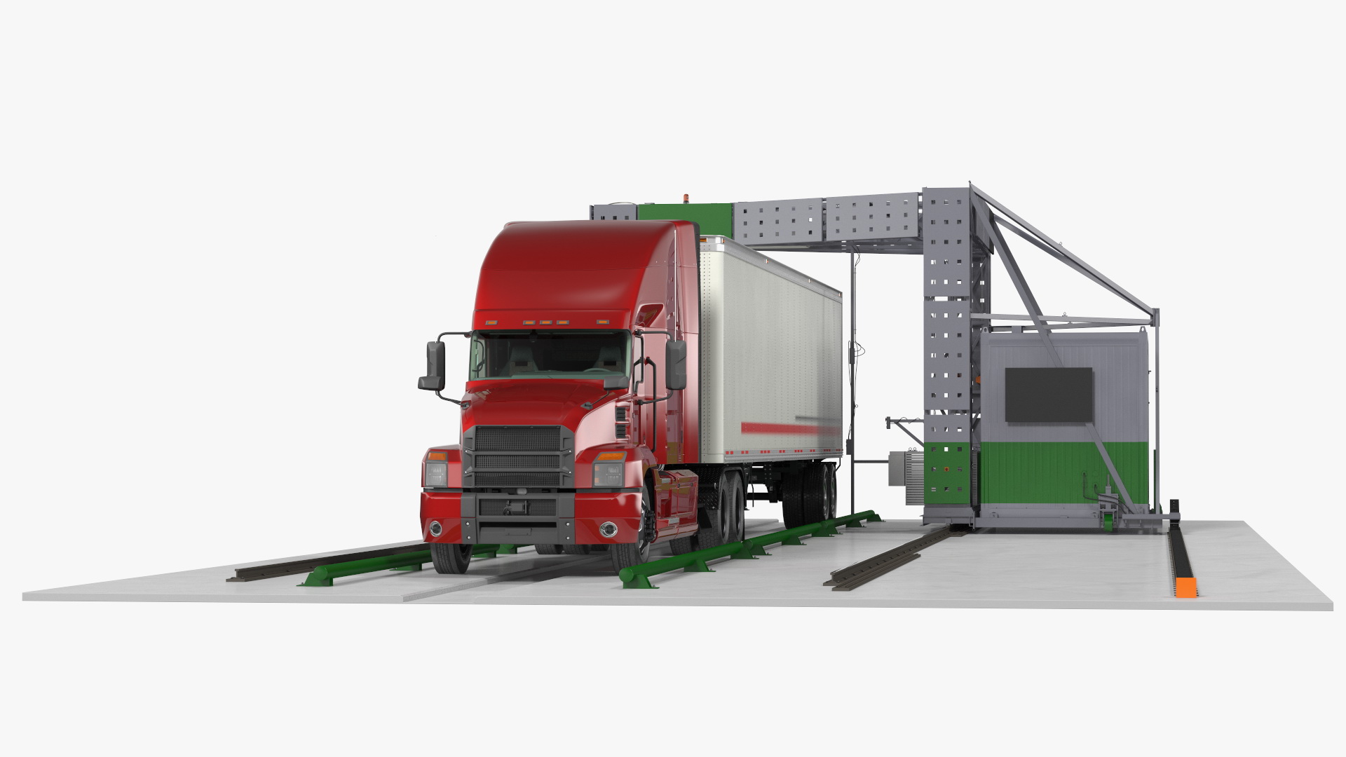 3D Gantry Inspection System with Semi Trailer Truck model