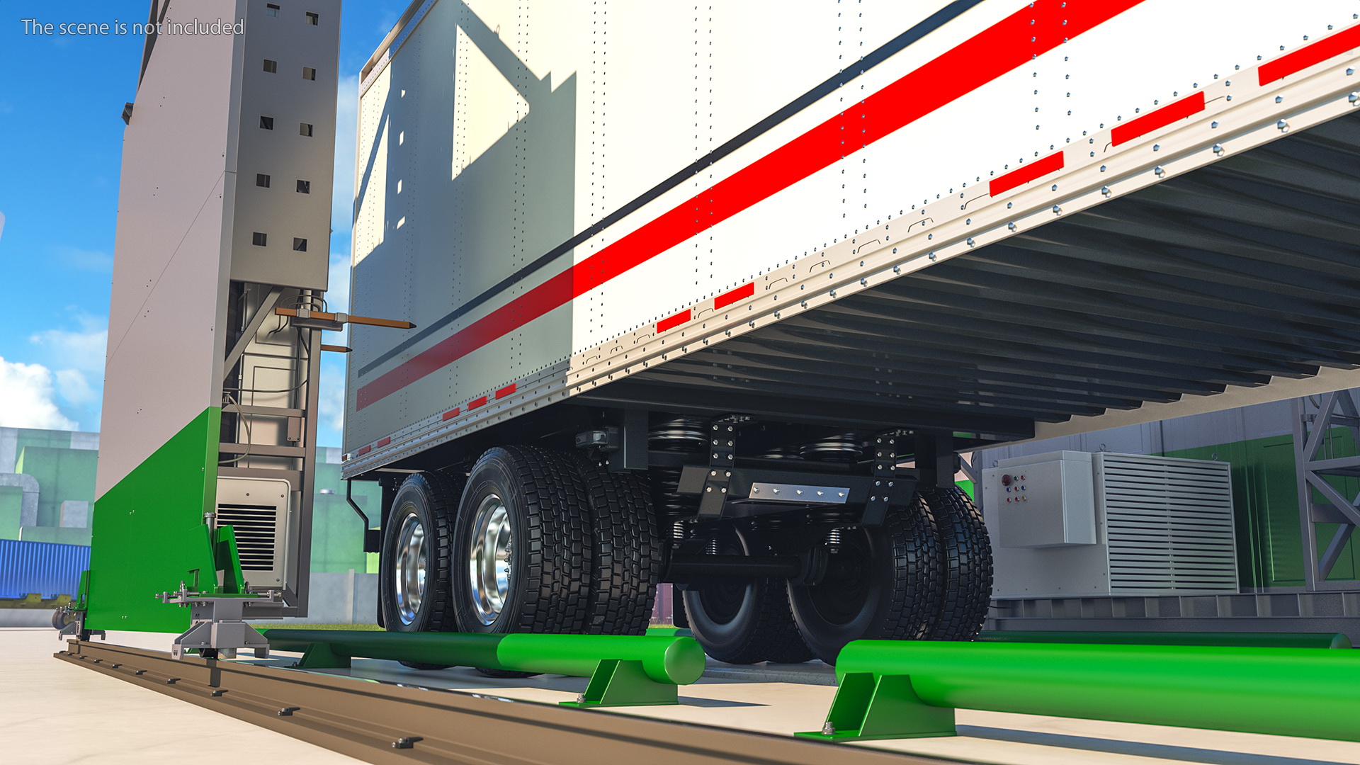 3D Gantry Inspection System with Semi Trailer Truck model