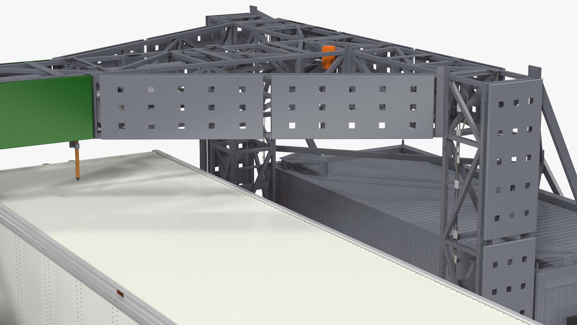 3D Gantry Inspection System with Semi Trailer Truck model