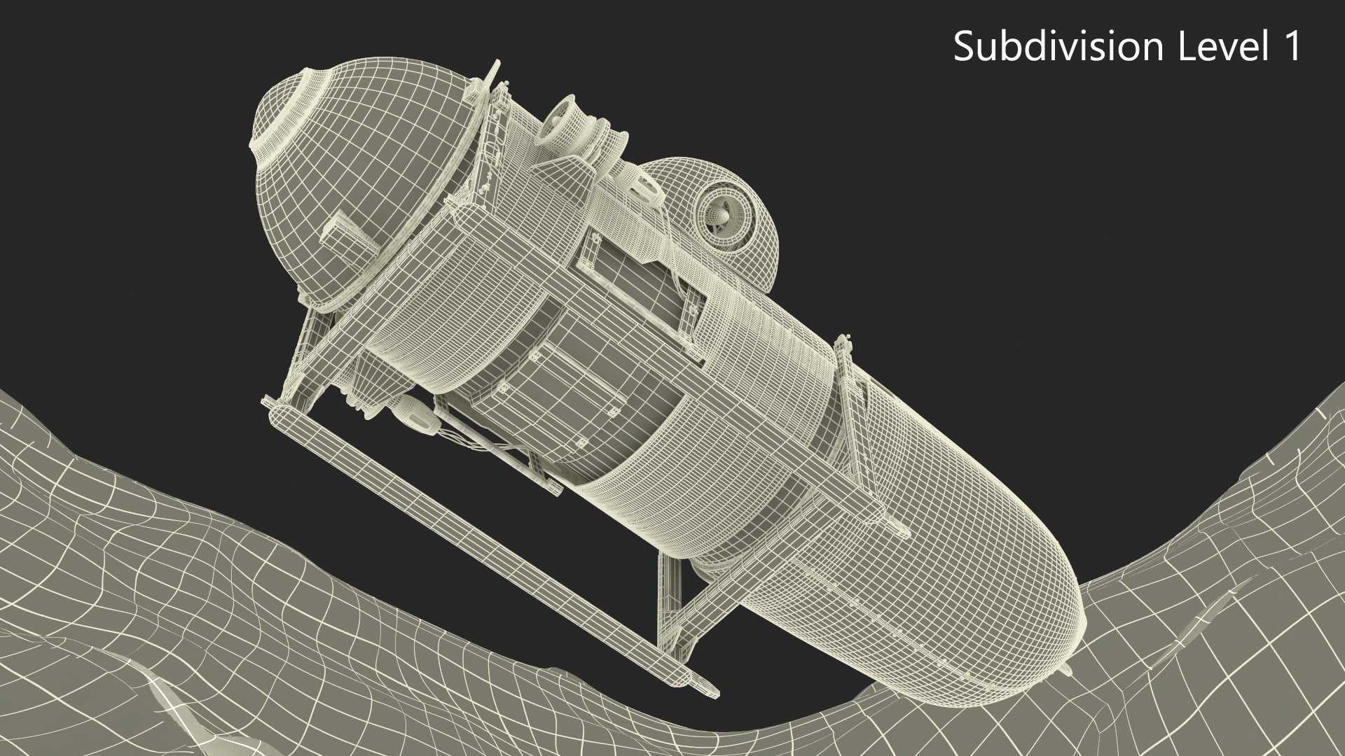 3D Submarine In Underwater Cave model