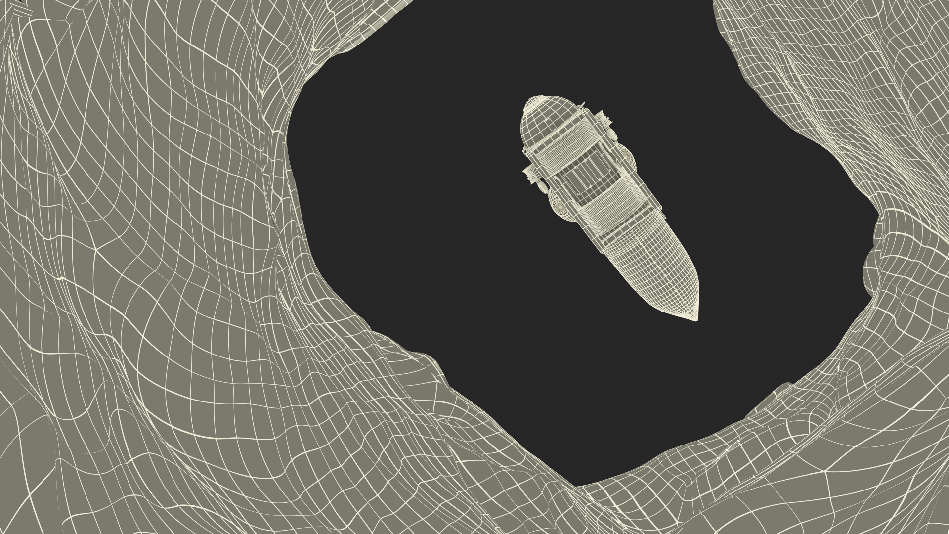 3D Submarine In Underwater Cave model