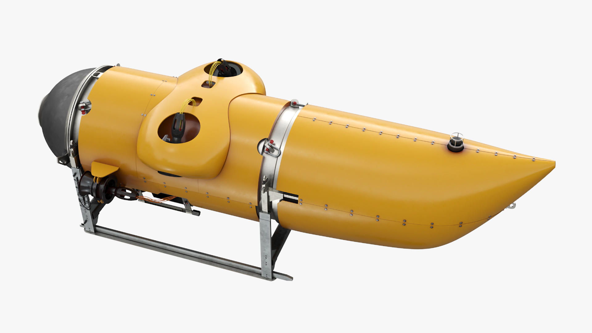 3D Submarine In Underwater Cave model