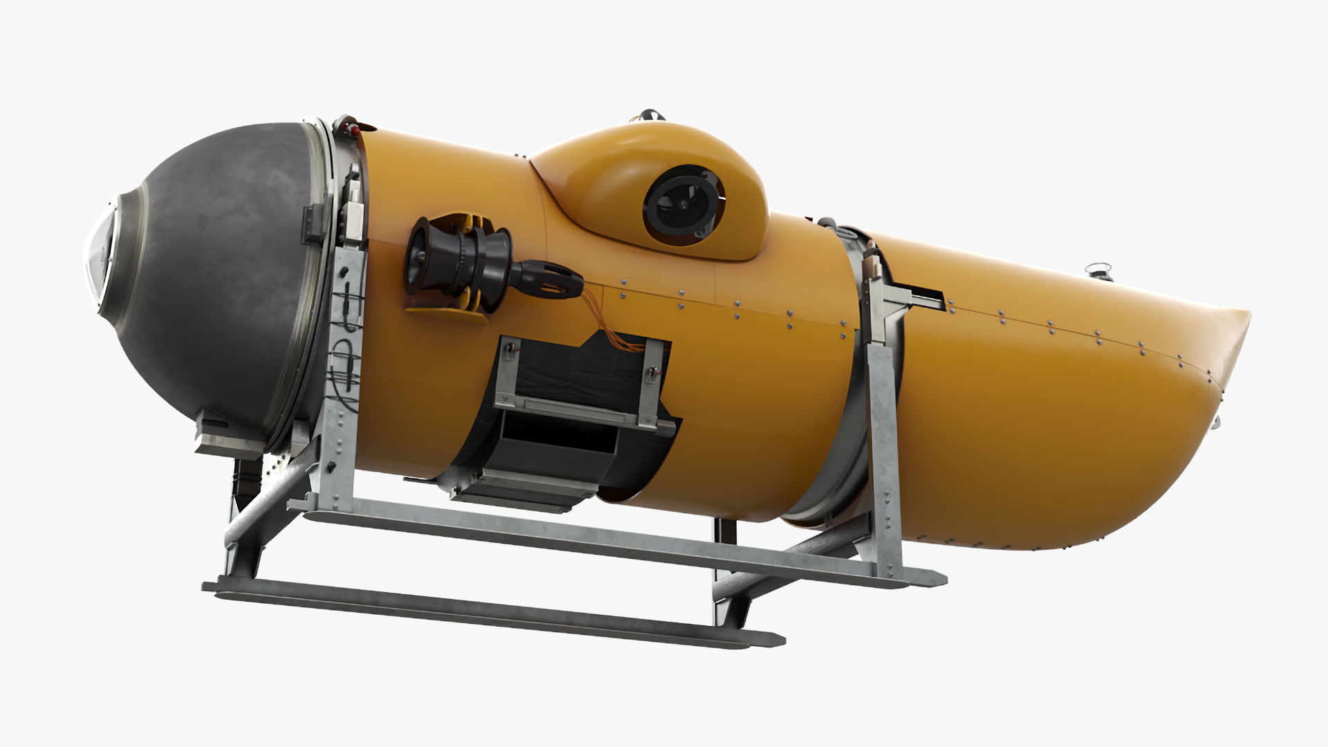 3D Submarine In Underwater Cave model