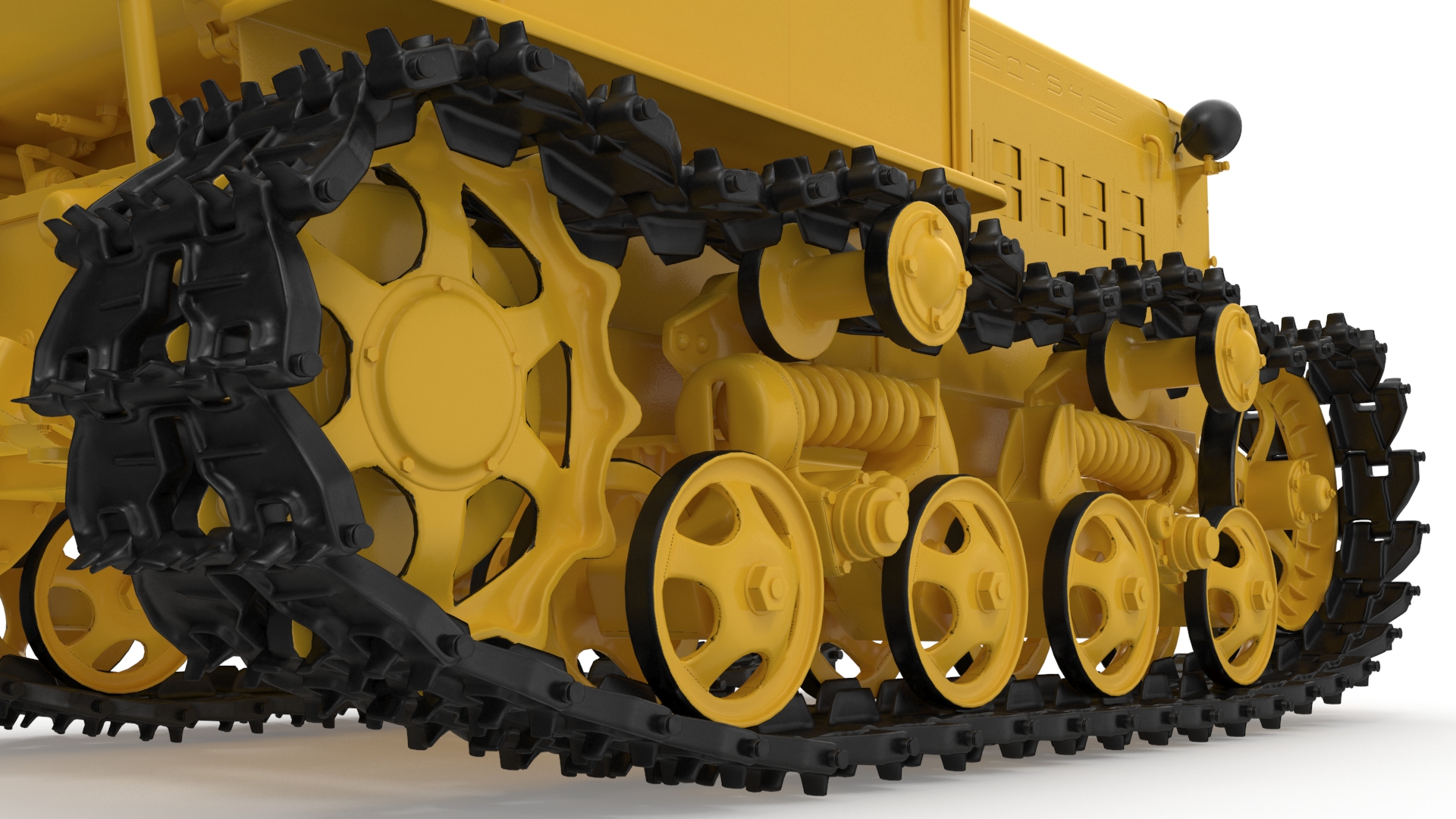 3D model Old Soviet Tractor Caterpillar
