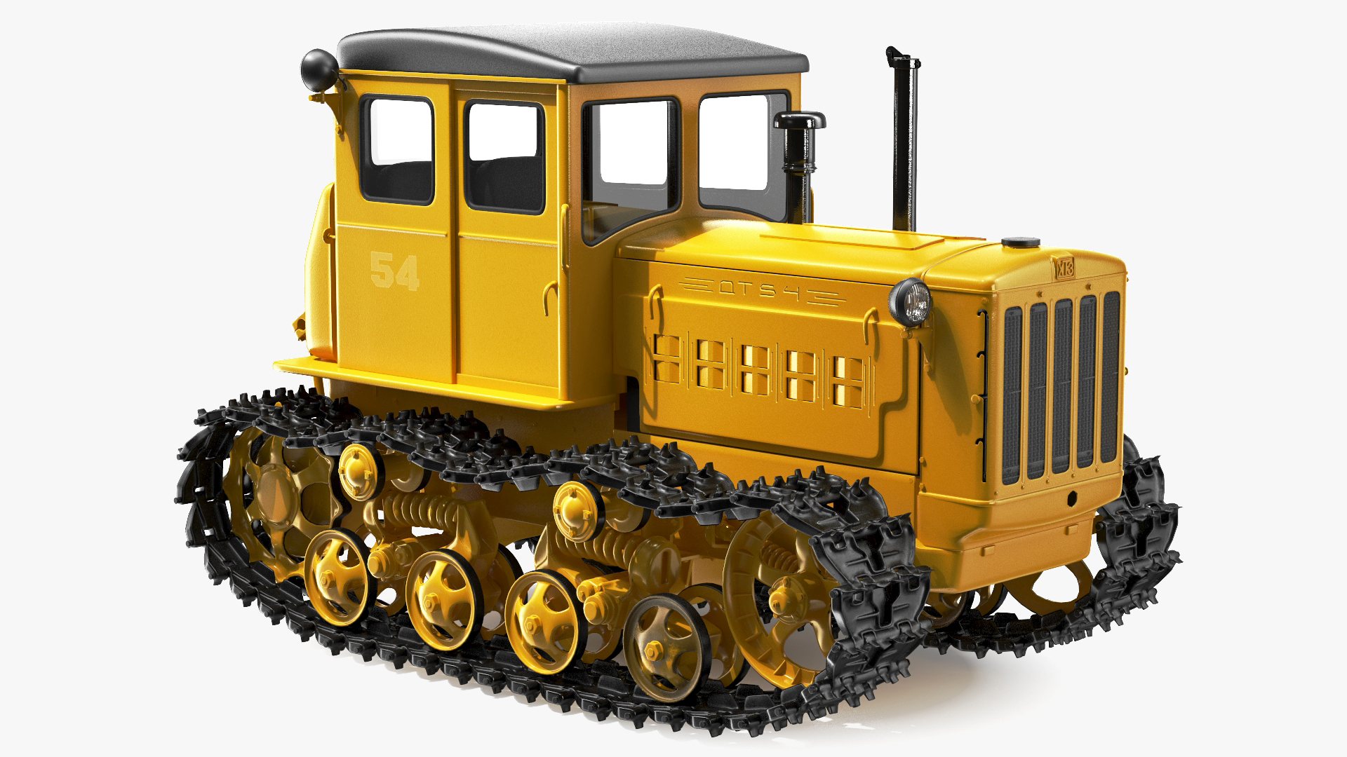 3D model Old Soviet Tractor Caterpillar