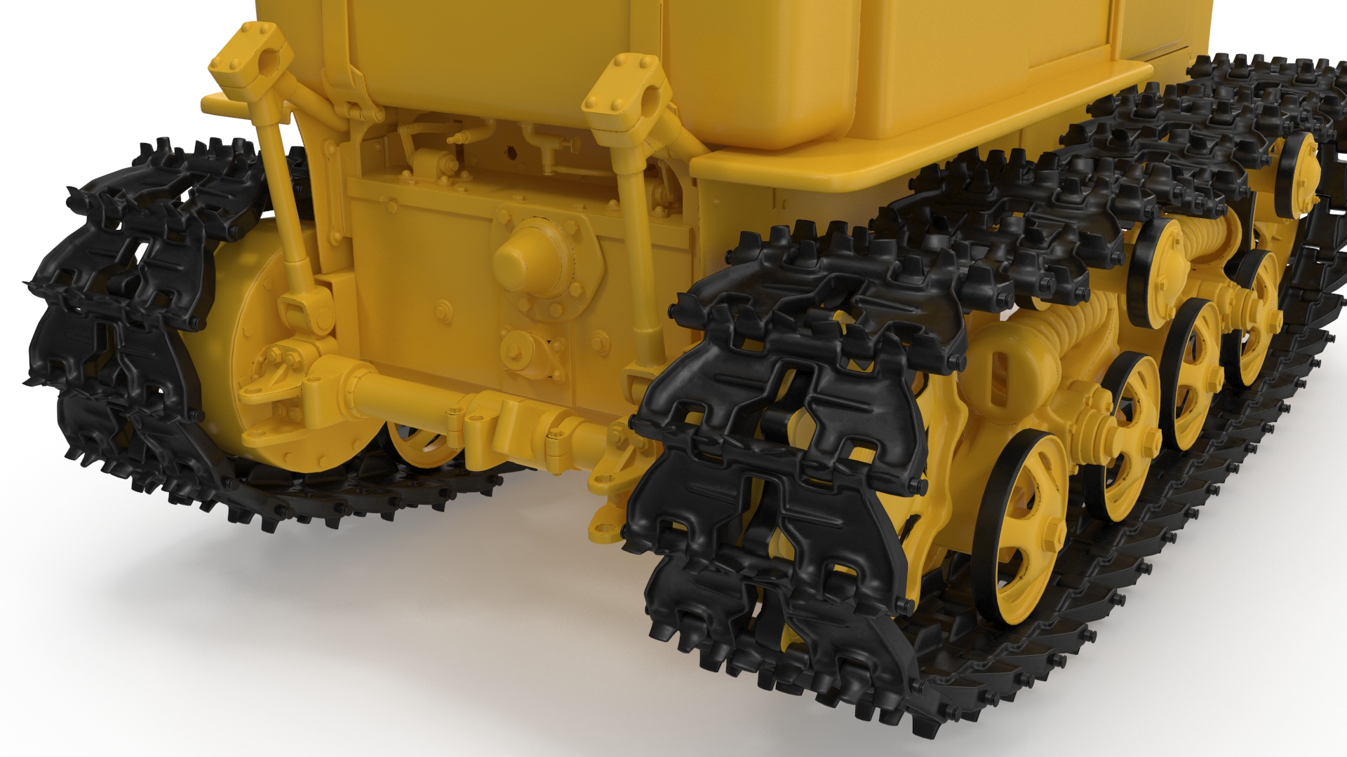 3D model Old Soviet Tractor Caterpillar