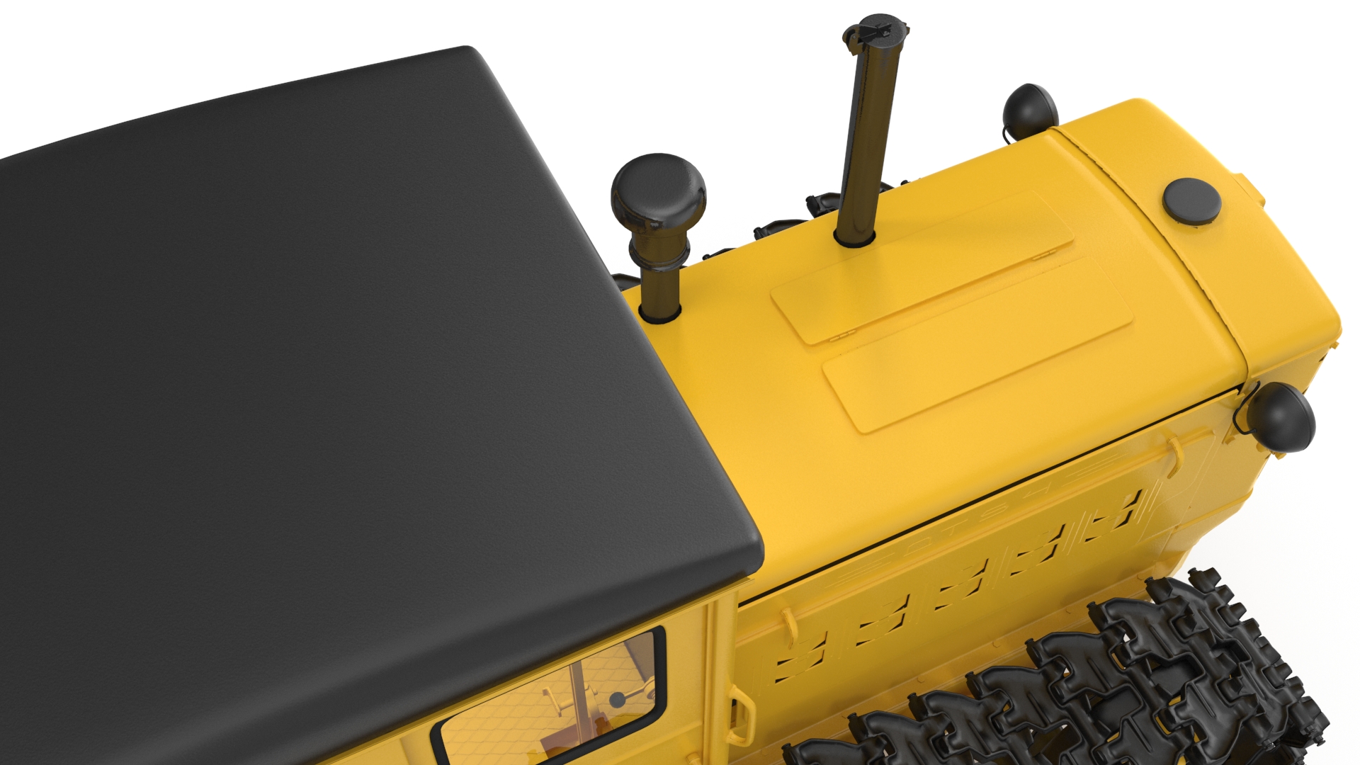 3D model Old Soviet Tractor Caterpillar