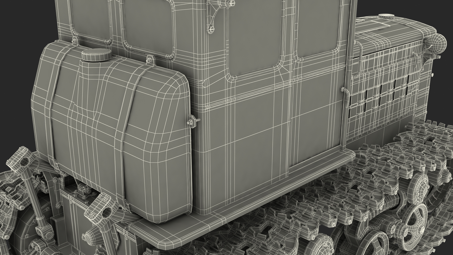 3D model Old Soviet Tractor Caterpillar