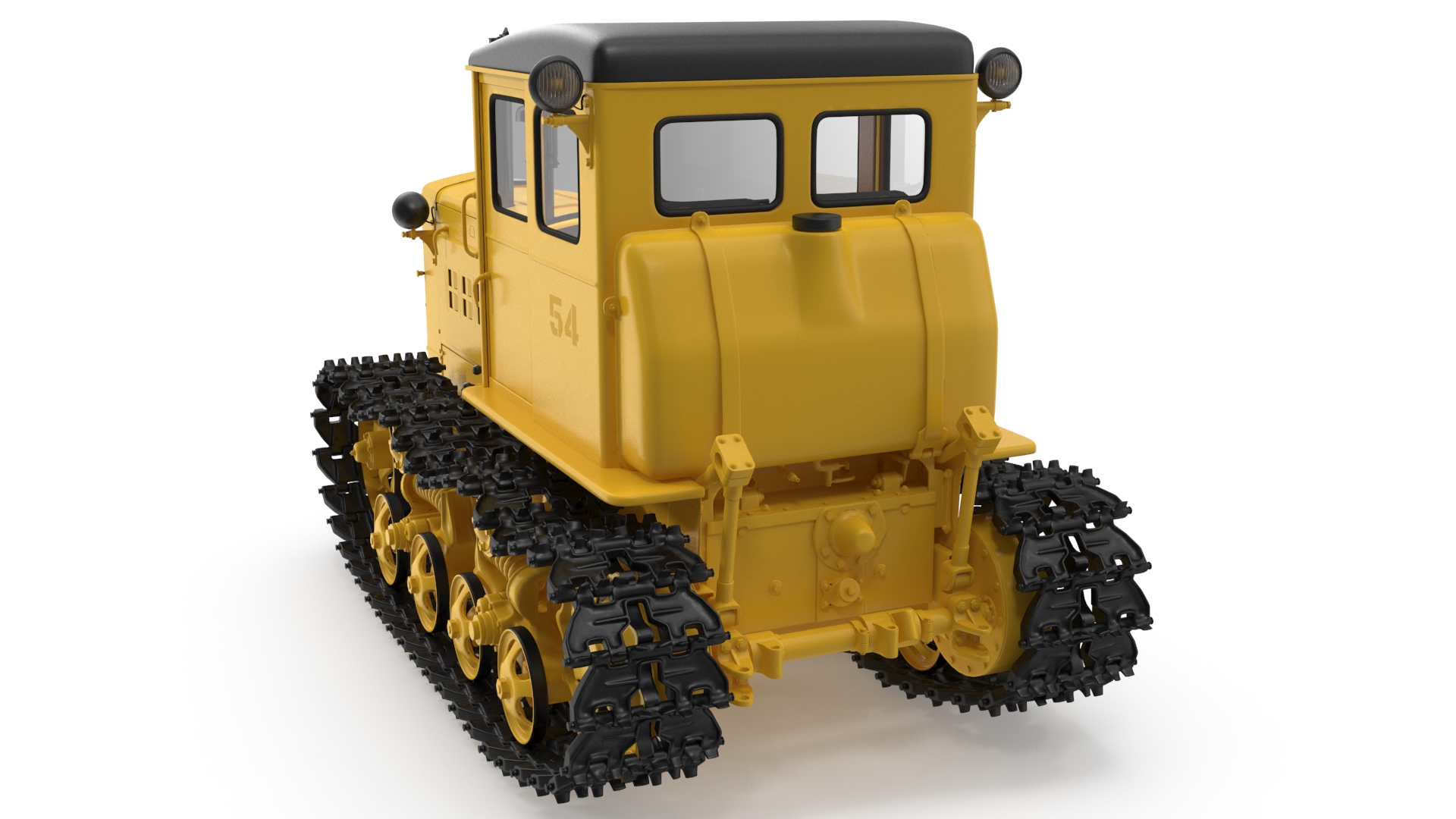 3D model Old Soviet Tractor Caterpillar