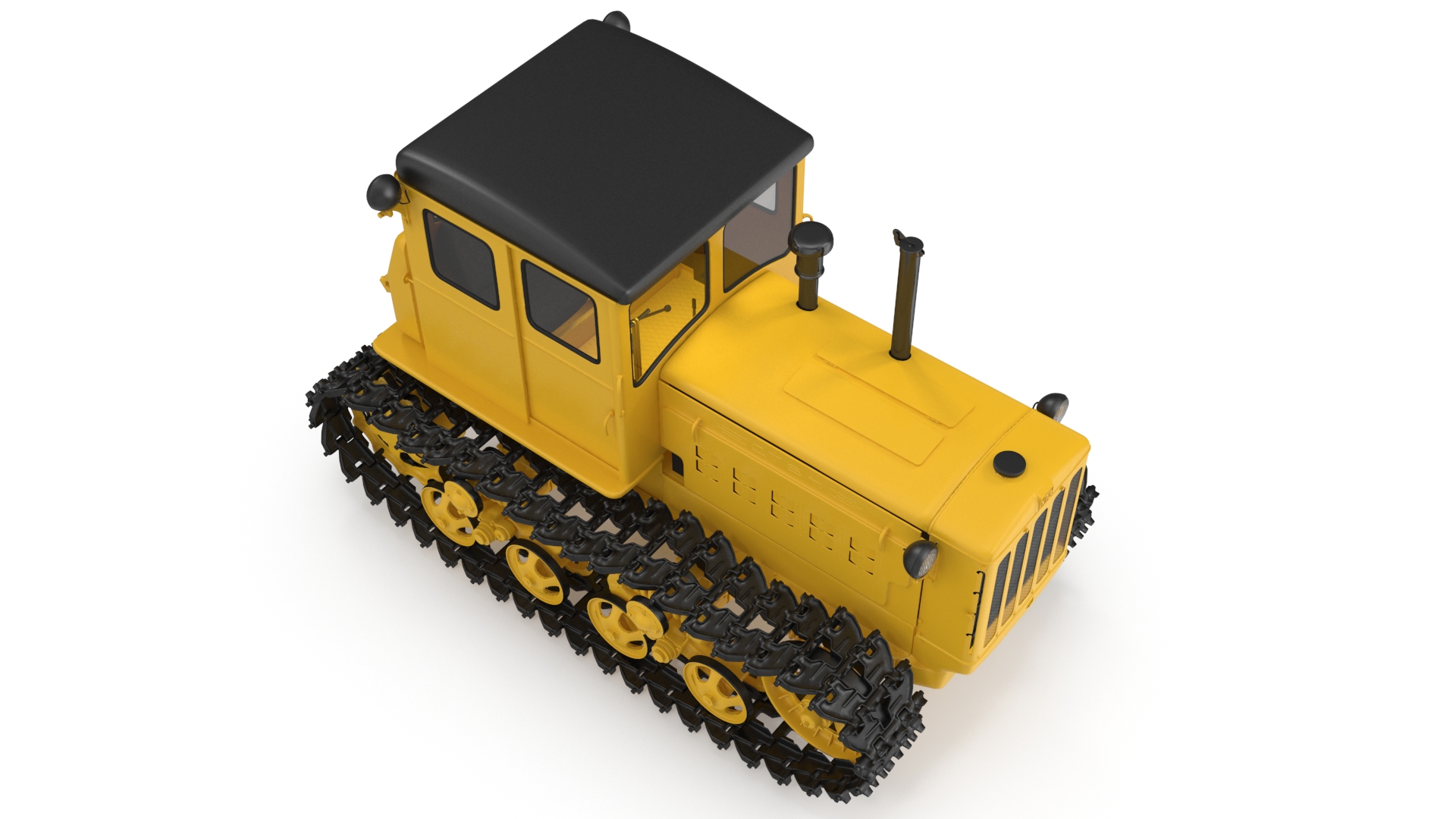 3D model Old Soviet Tractor Caterpillar