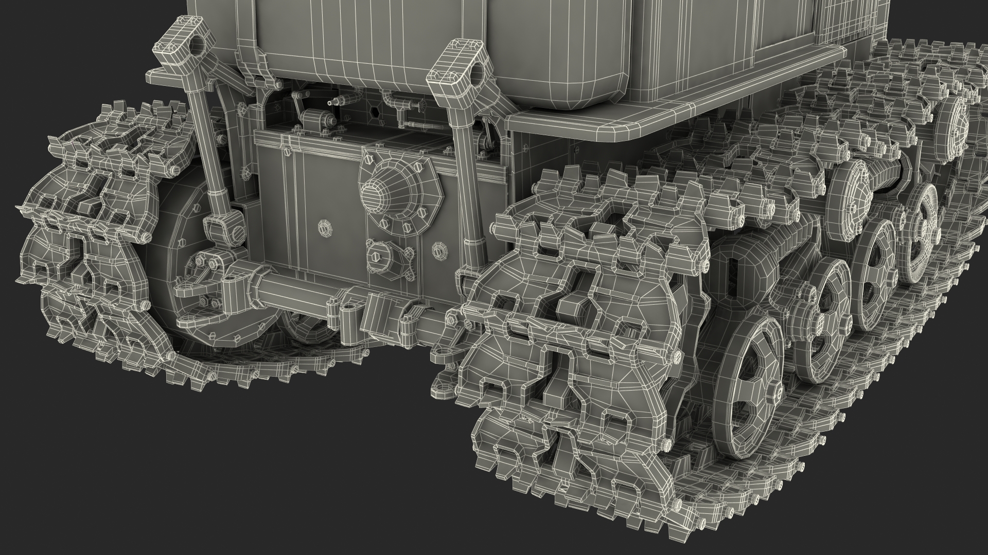 3D model Old Soviet Tractor Caterpillar