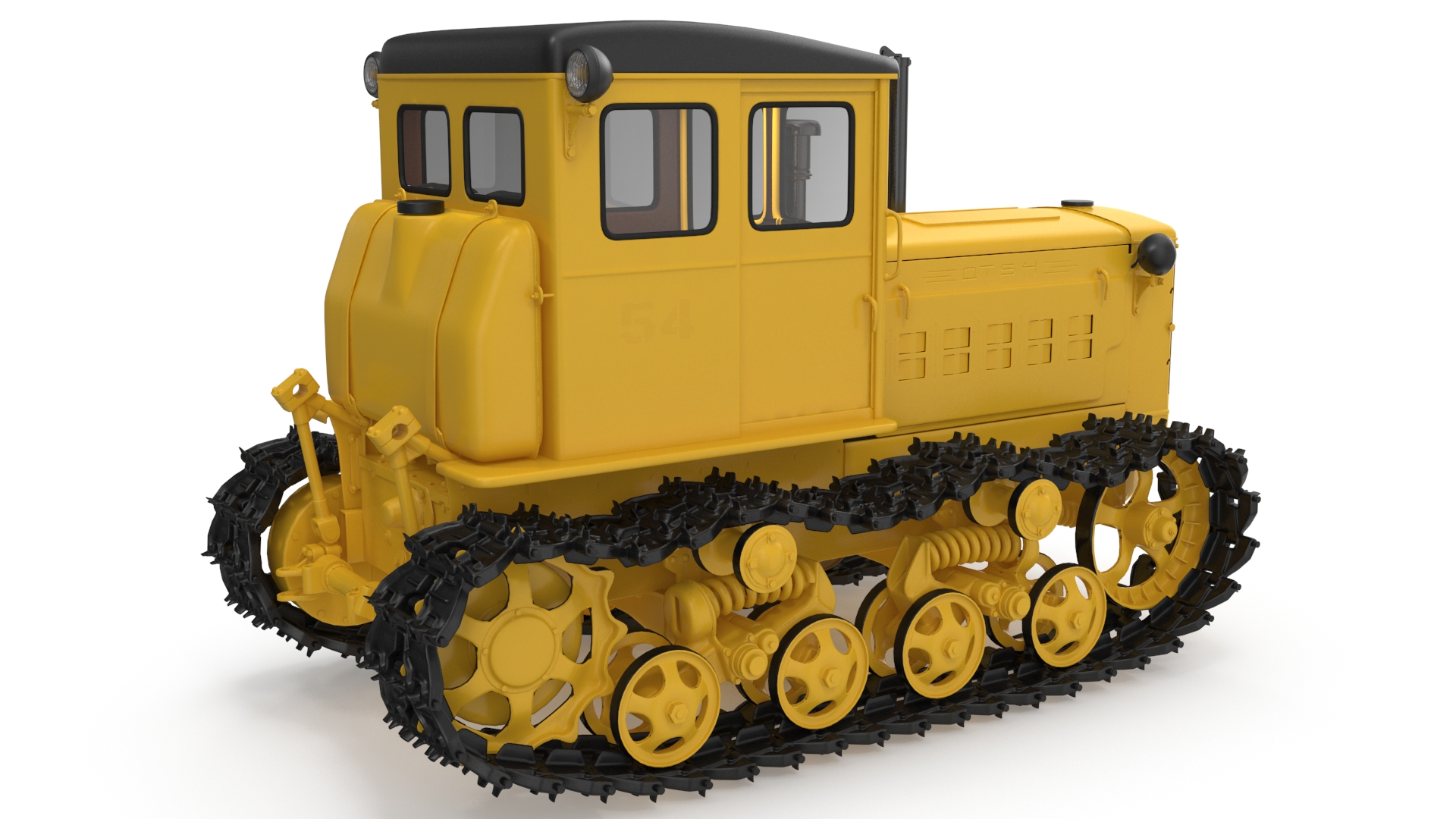 3D model Old Soviet Tractor Caterpillar