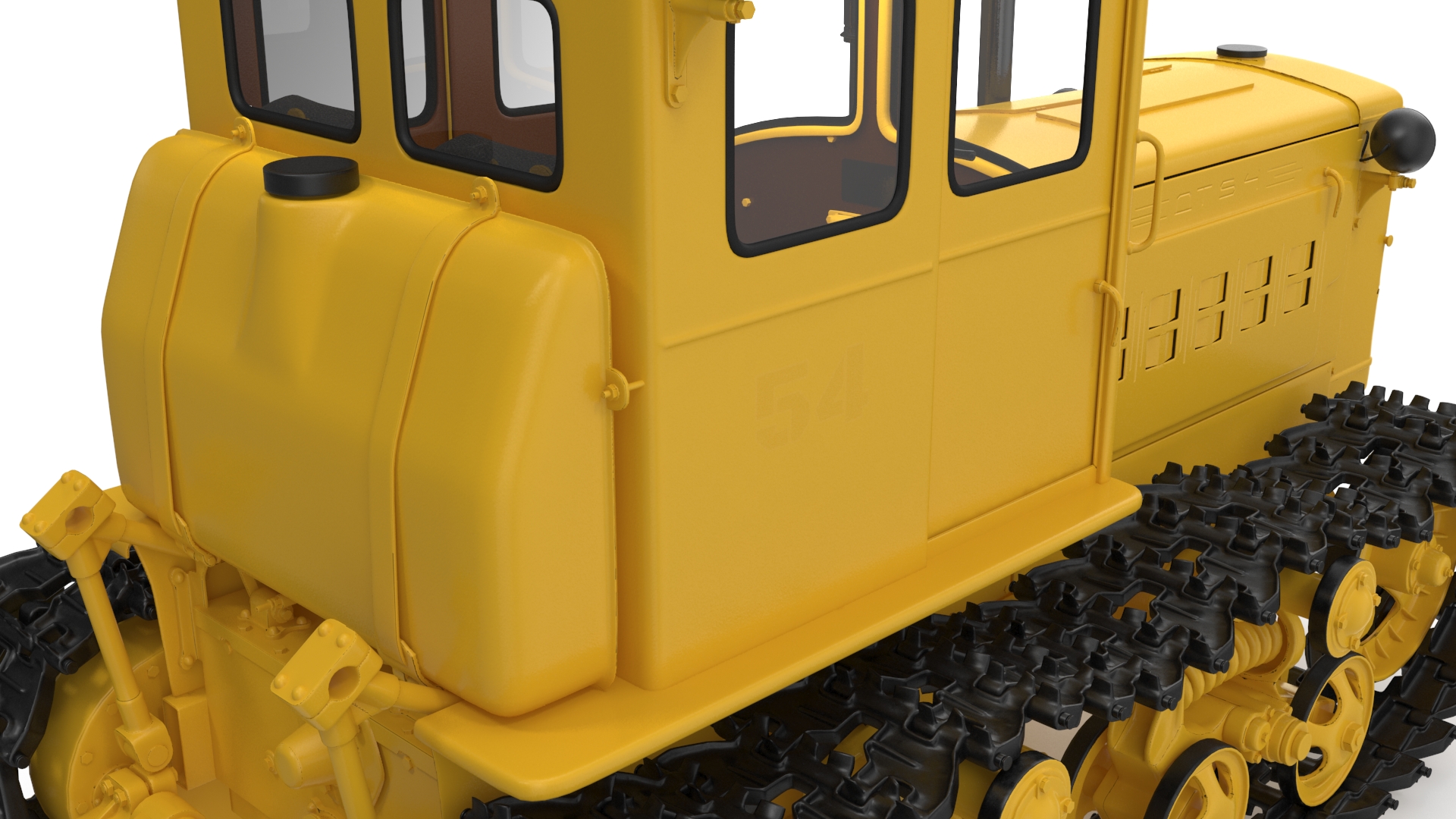 3D model Old Soviet Tractor Caterpillar