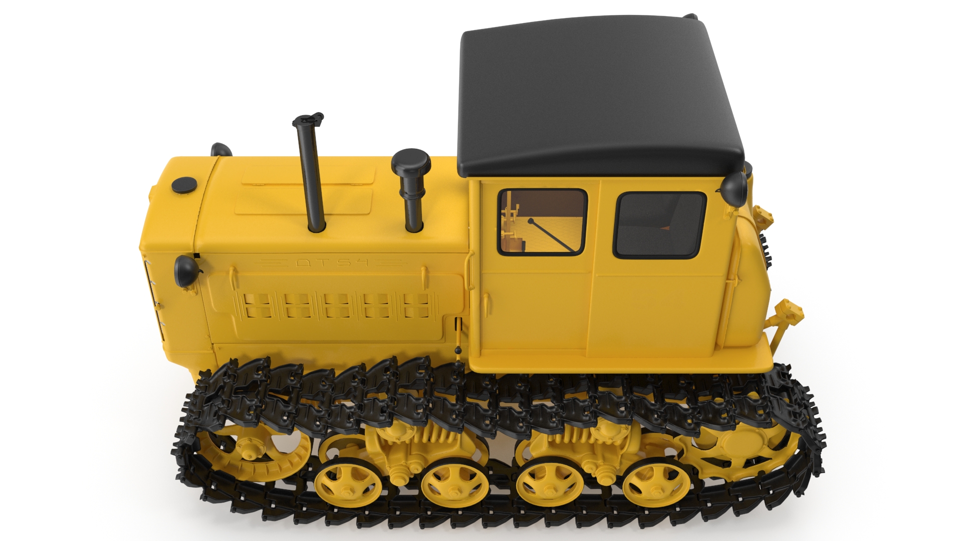 3D model Old Soviet Tractor Caterpillar