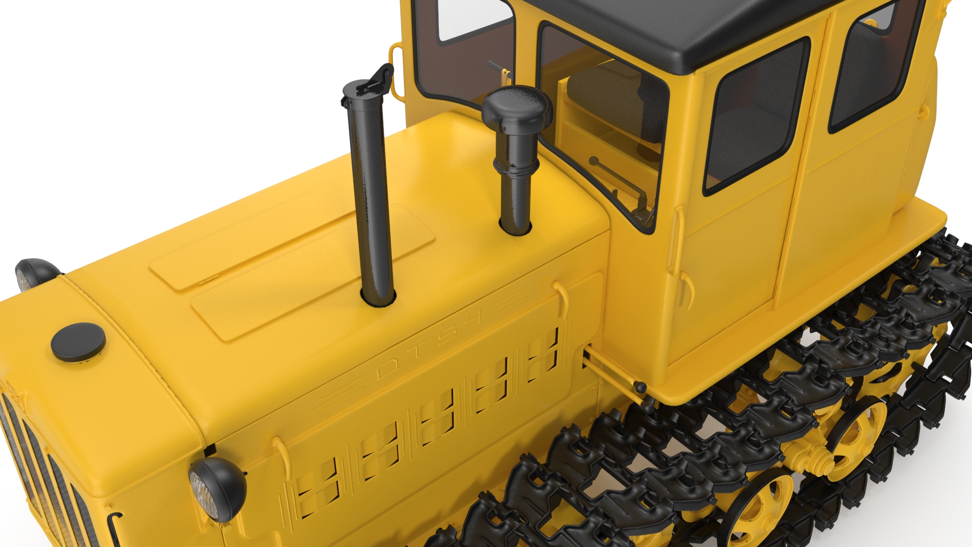 3D model Old Soviet Tractor Caterpillar