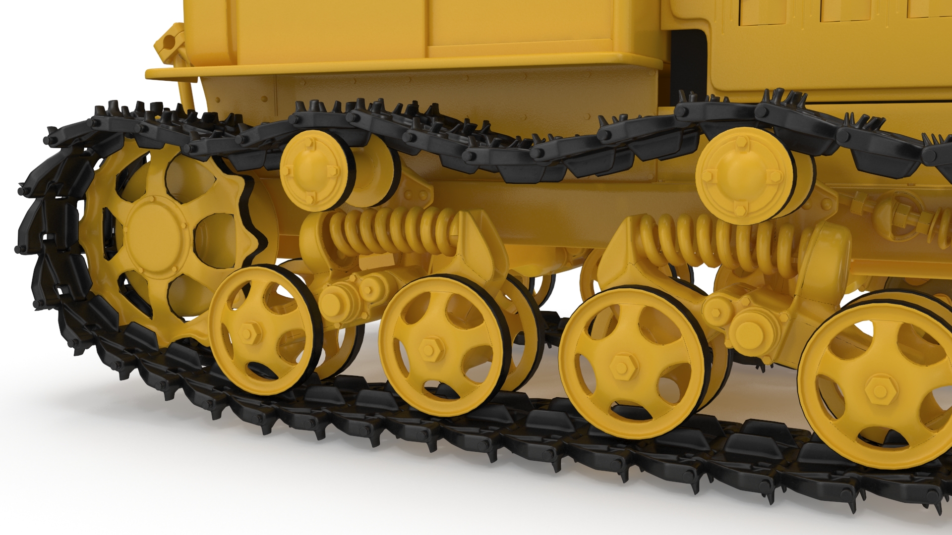 3D model Old Soviet Tractor Caterpillar