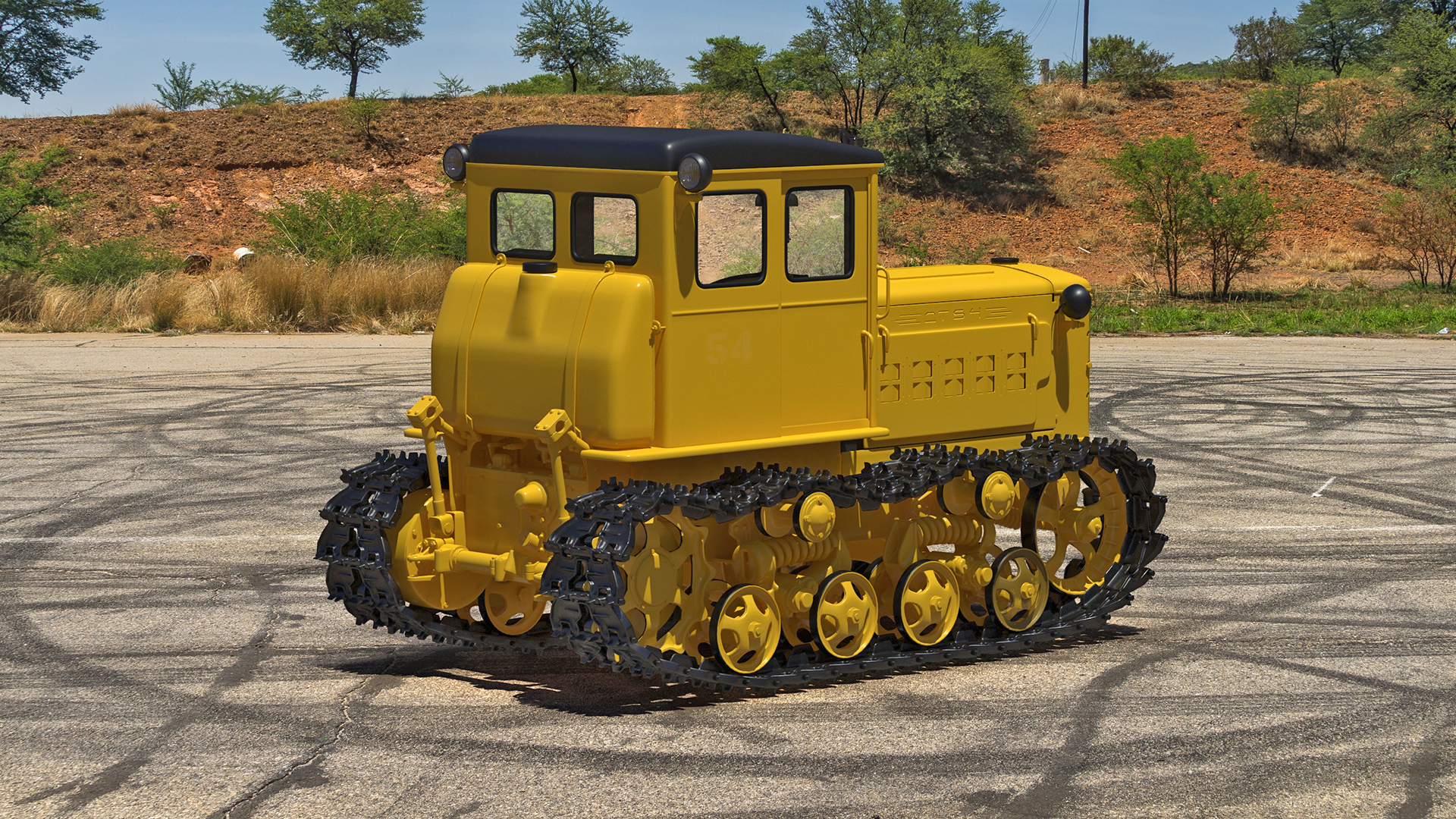 3D model Old Soviet Tractor Caterpillar