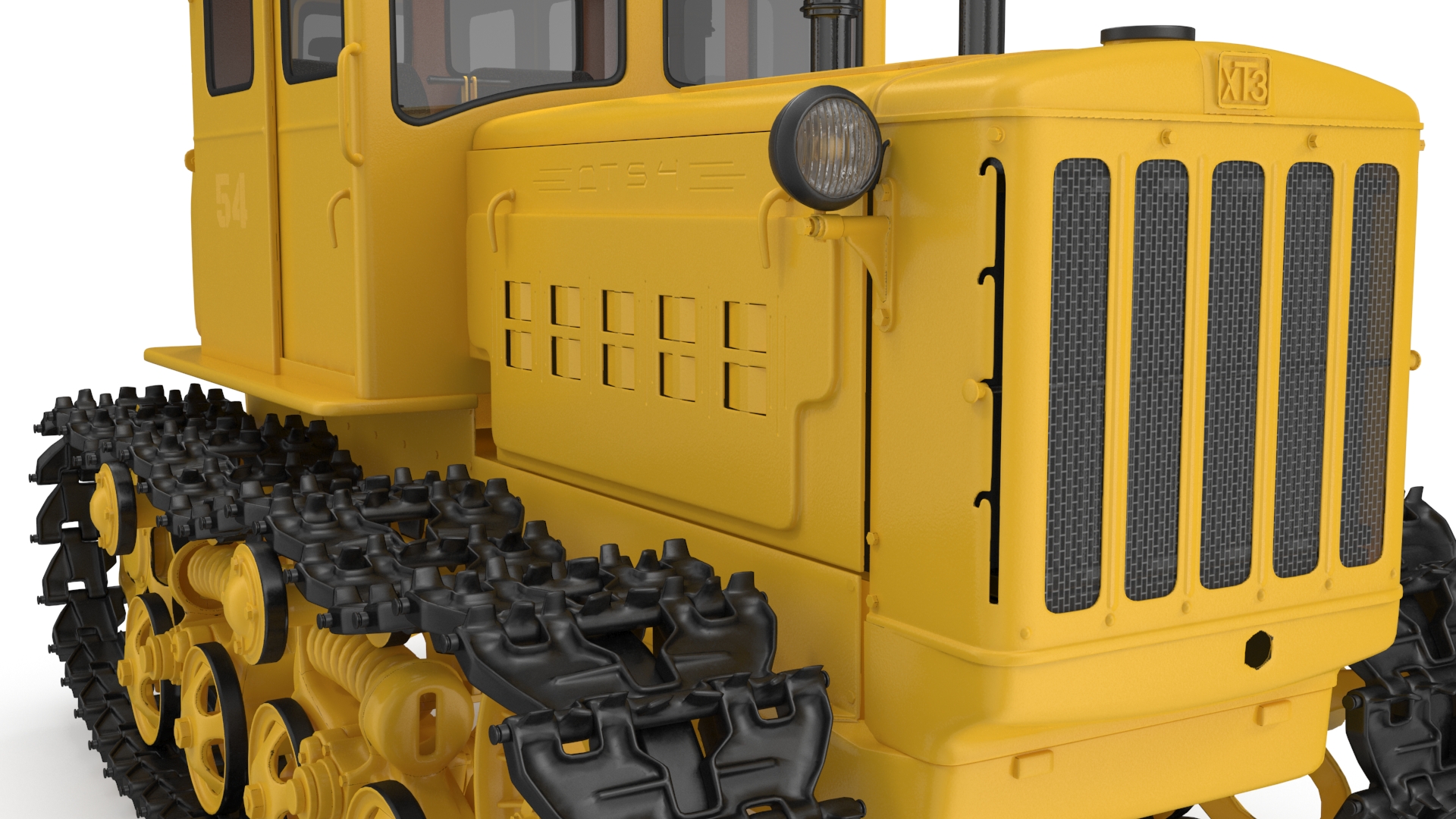 3D model Old Soviet Tractor Caterpillar
