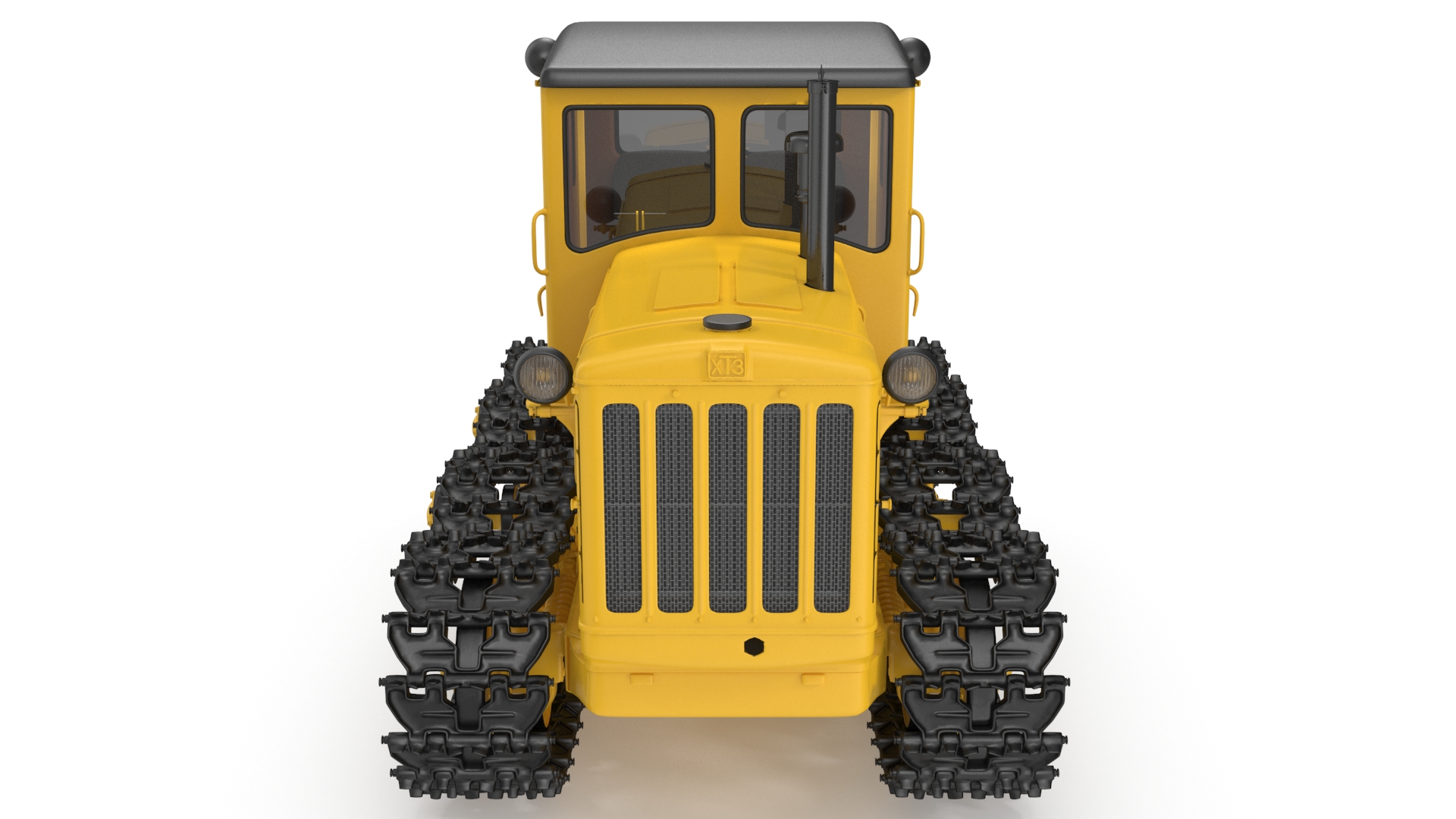 3D model Old Soviet Tractor Caterpillar