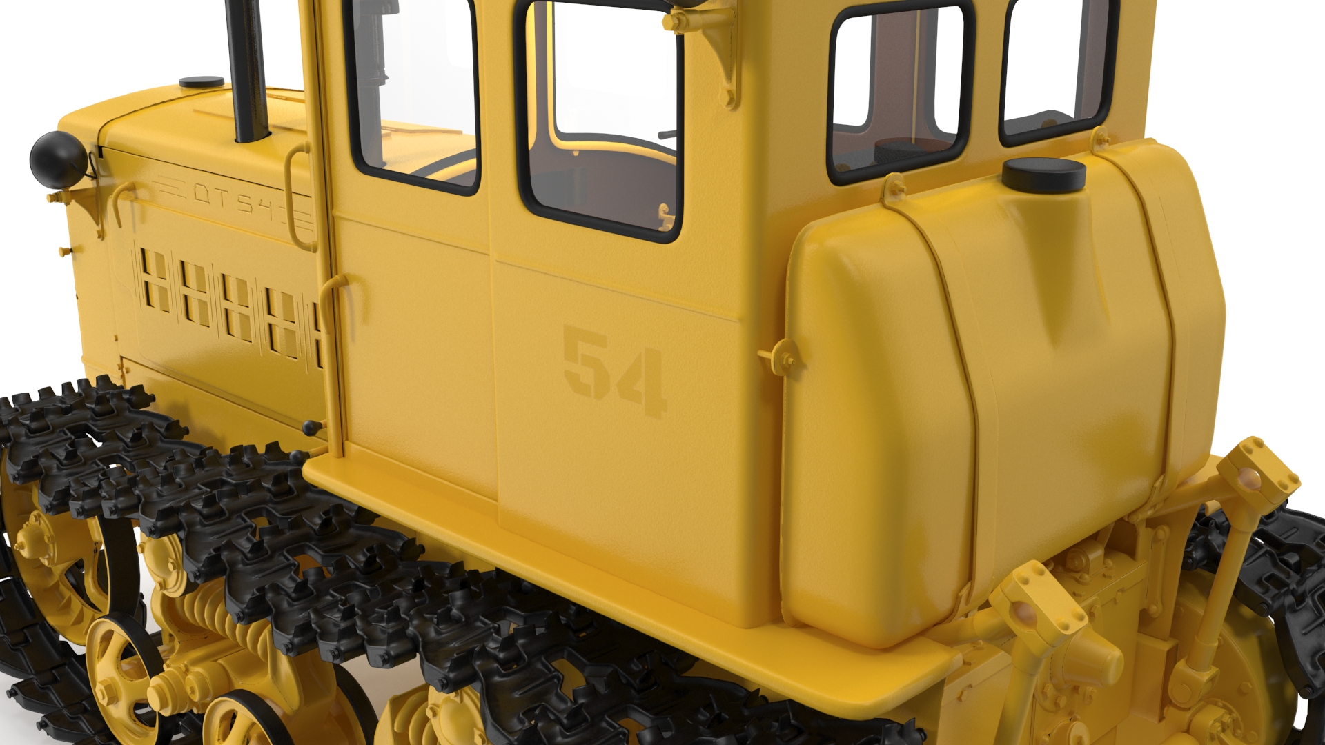 3D model Old Soviet Tractor Caterpillar