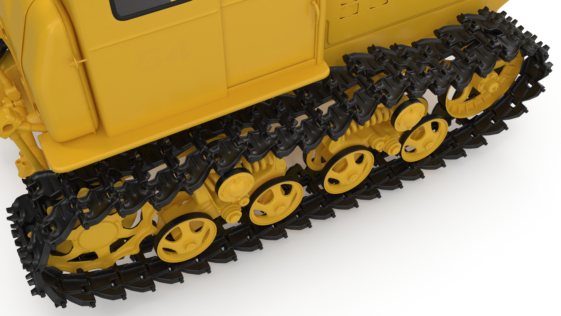 3D model Old Soviet Tractor Caterpillar