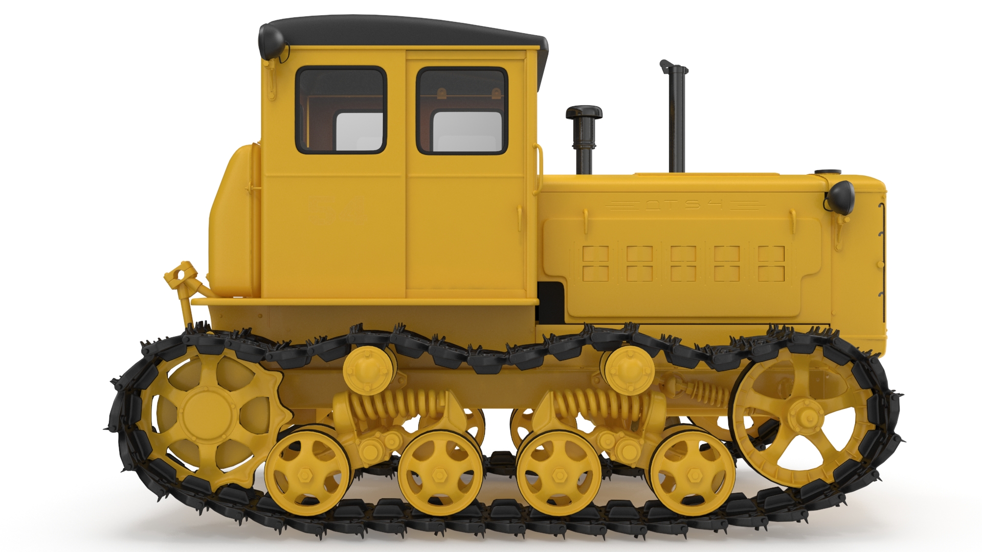 3D model Old Soviet Tractor Caterpillar