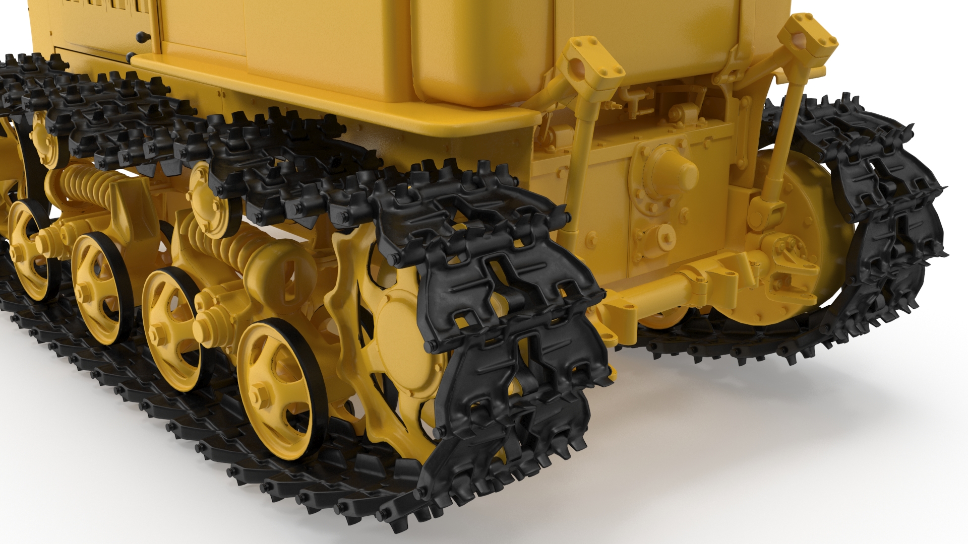 3D model Old Soviet Tractor Caterpillar