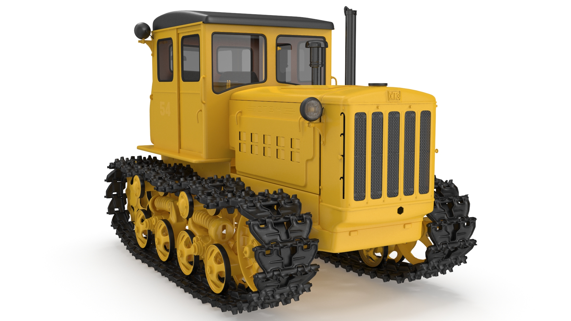 3D model Old Soviet Tractor Caterpillar