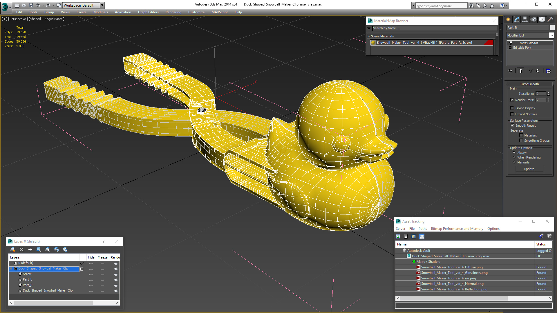 3D Duck Shaped Snowball Maker Clip