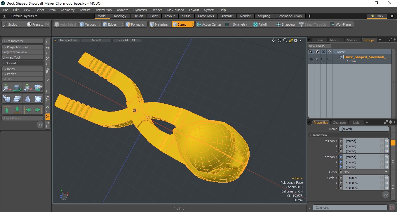 3D Duck Shaped Snowball Maker Clip