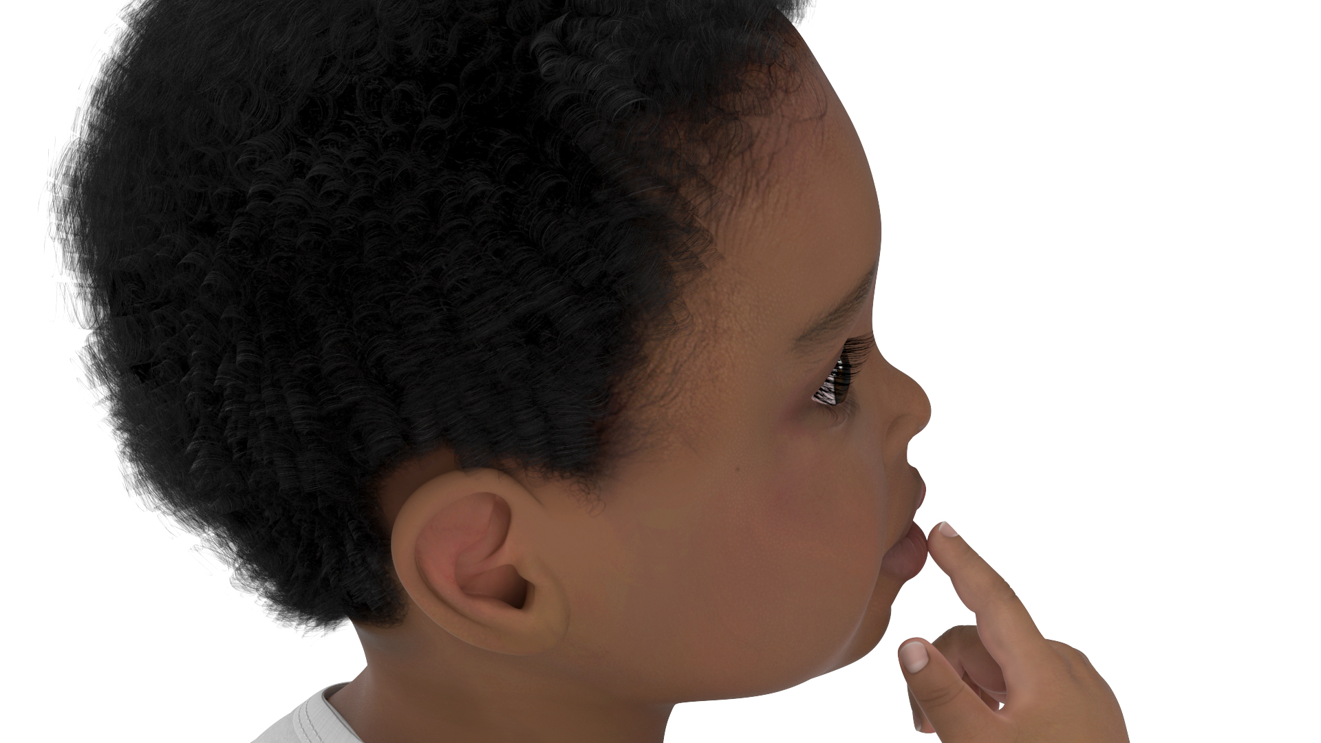 African Baby Boy Light Skin in Bodysuit Sitting 3D