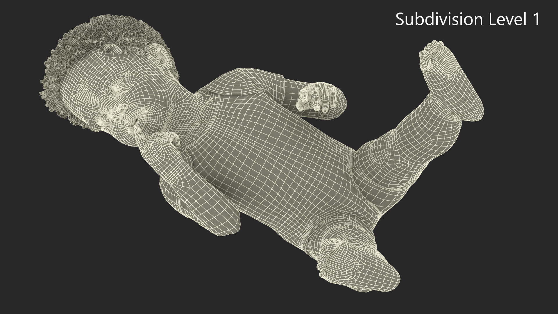 African Baby Boy Light Skin in Bodysuit Sitting 3D