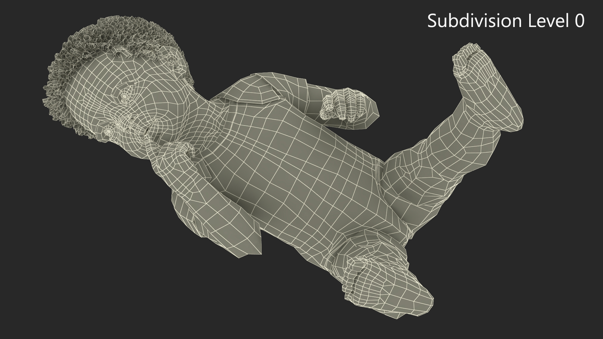 African Baby Boy Light Skin in Bodysuit Sitting 3D