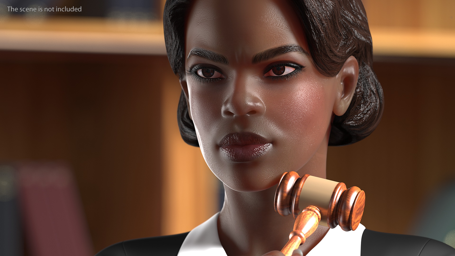 3D Dark Skin Judge Woman Rigged model