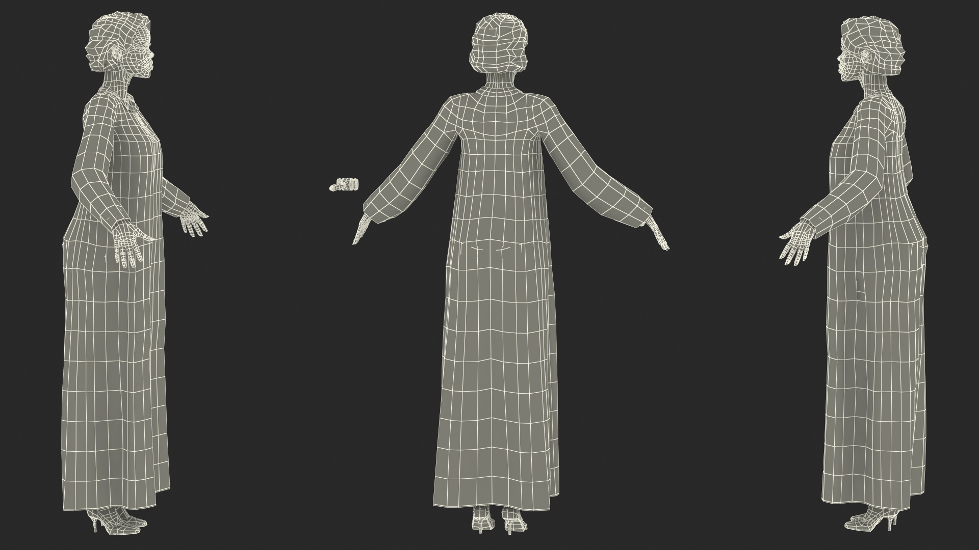 3D Dark Skin Judge Woman Rigged model