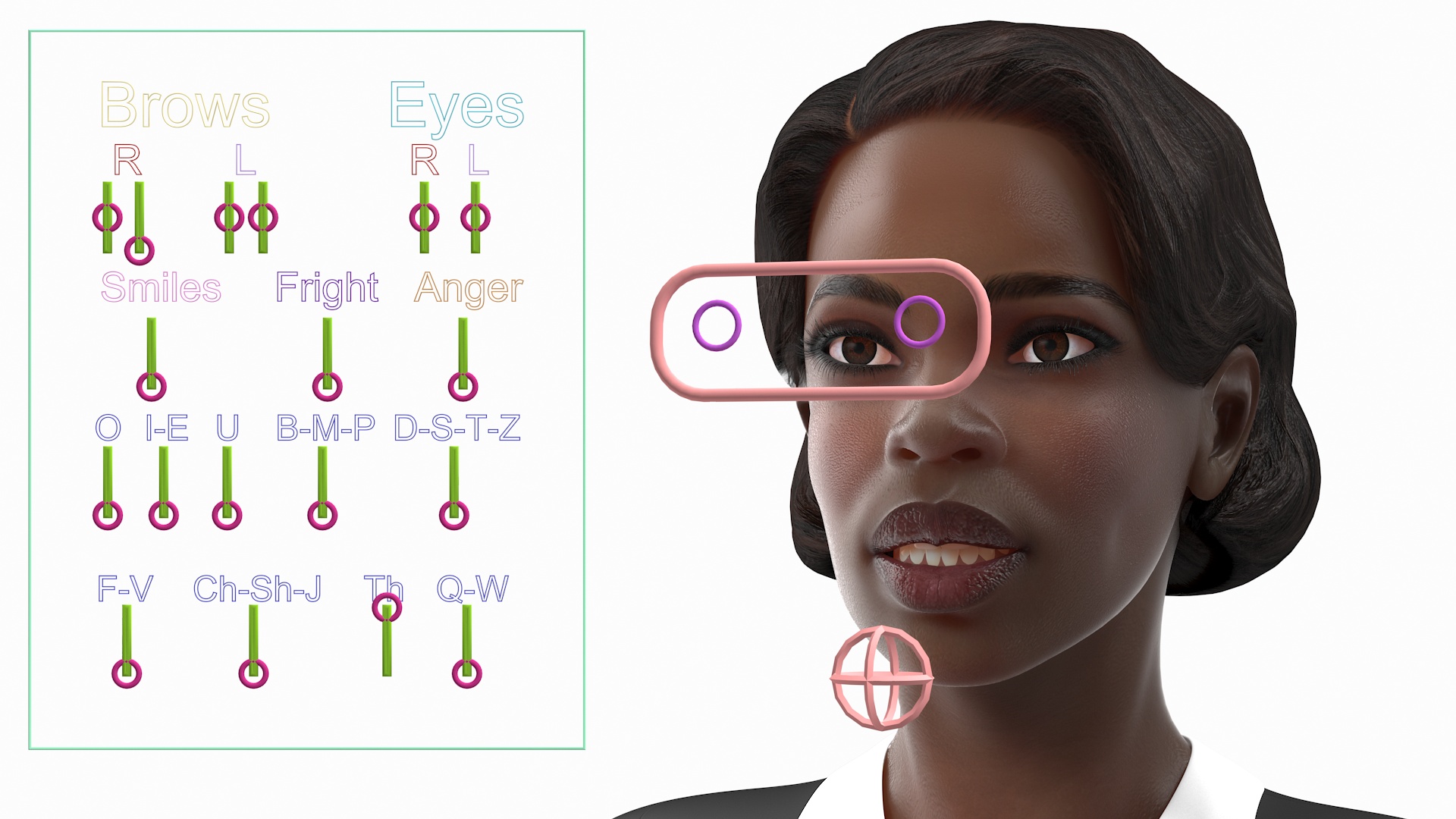 3D Dark Skin Judge Woman Rigged model