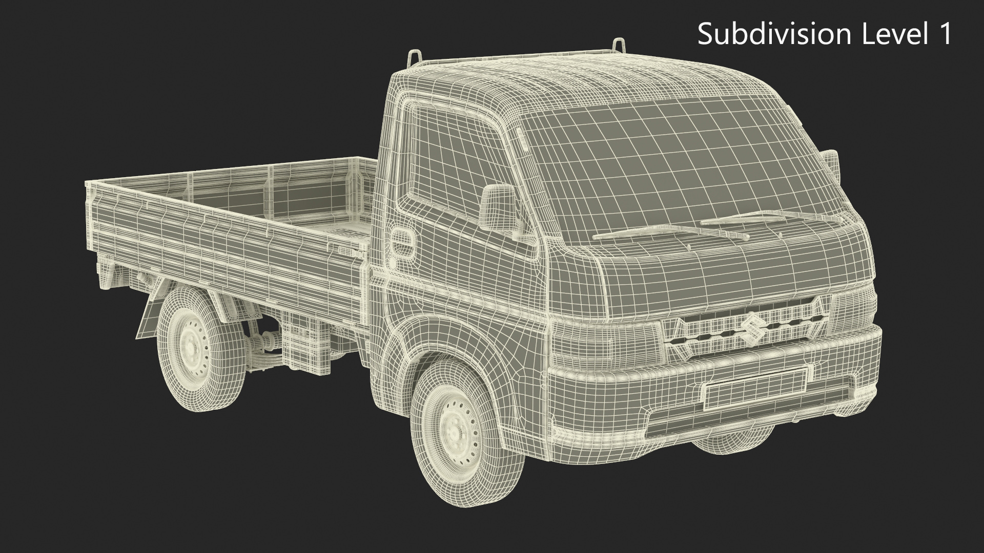 3D Truck Suzuki Carry Red Simplified model