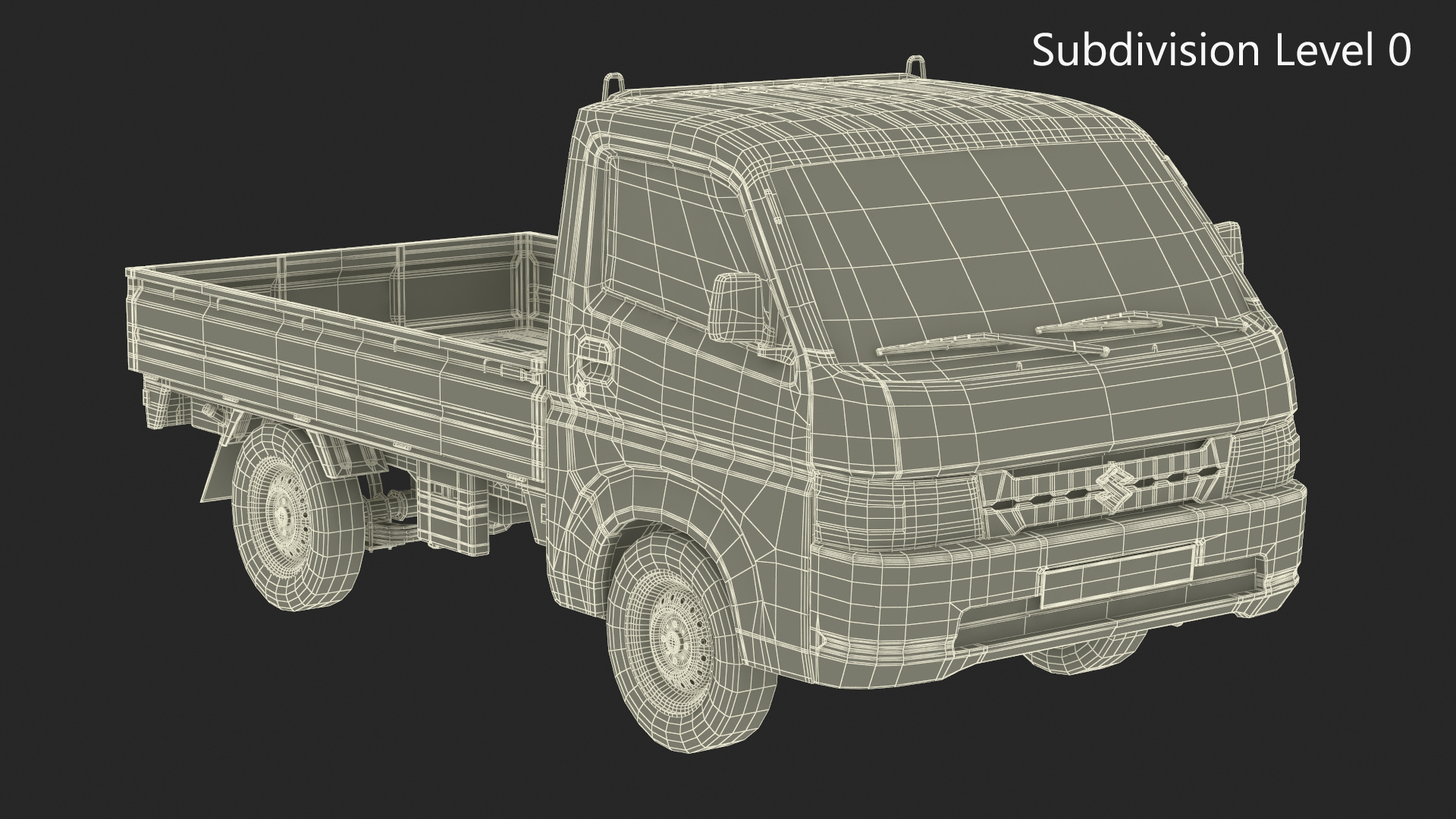 3D Truck Suzuki Carry Red Simplified model