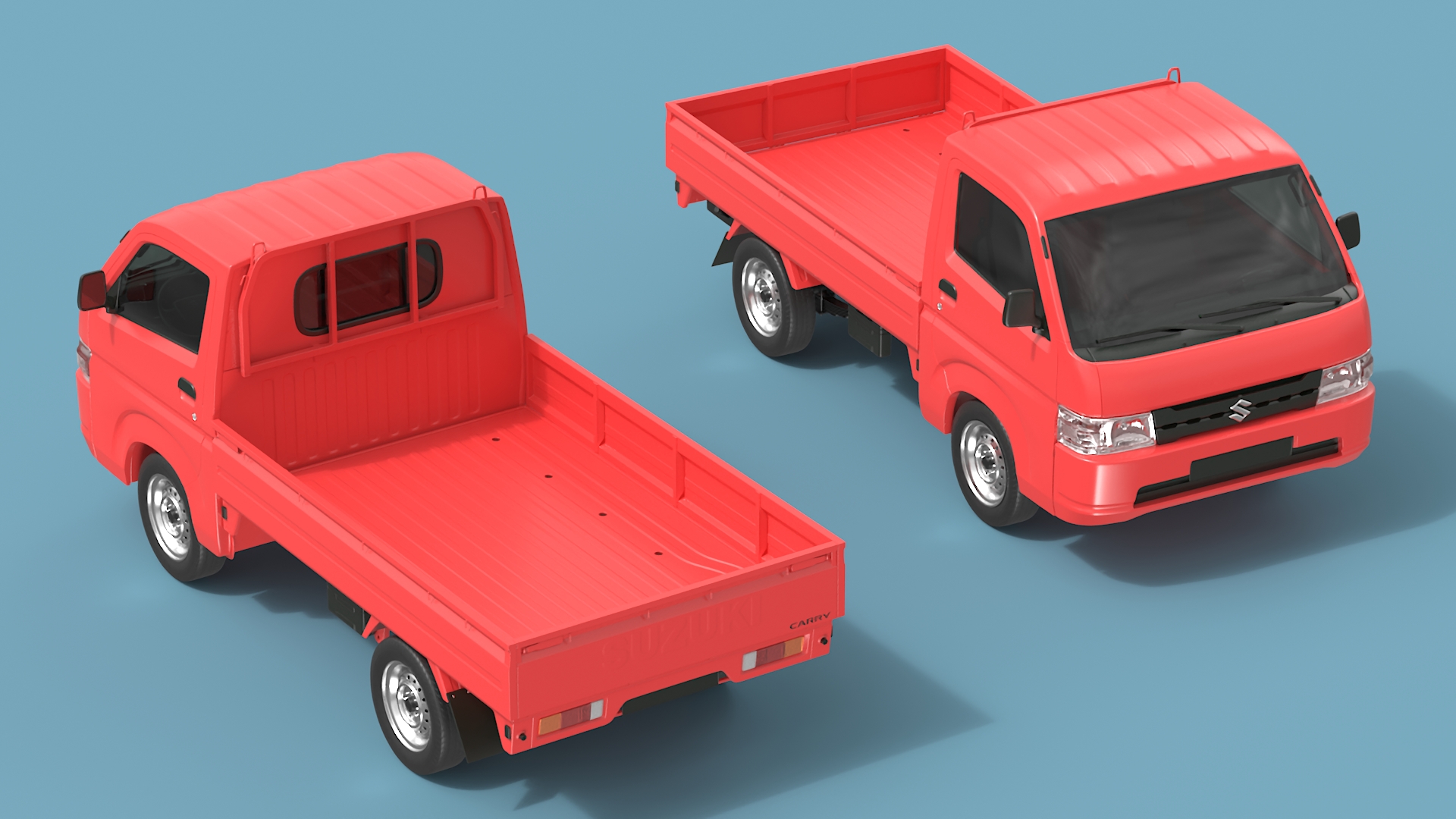 3D Truck Suzuki Carry Red Simplified model