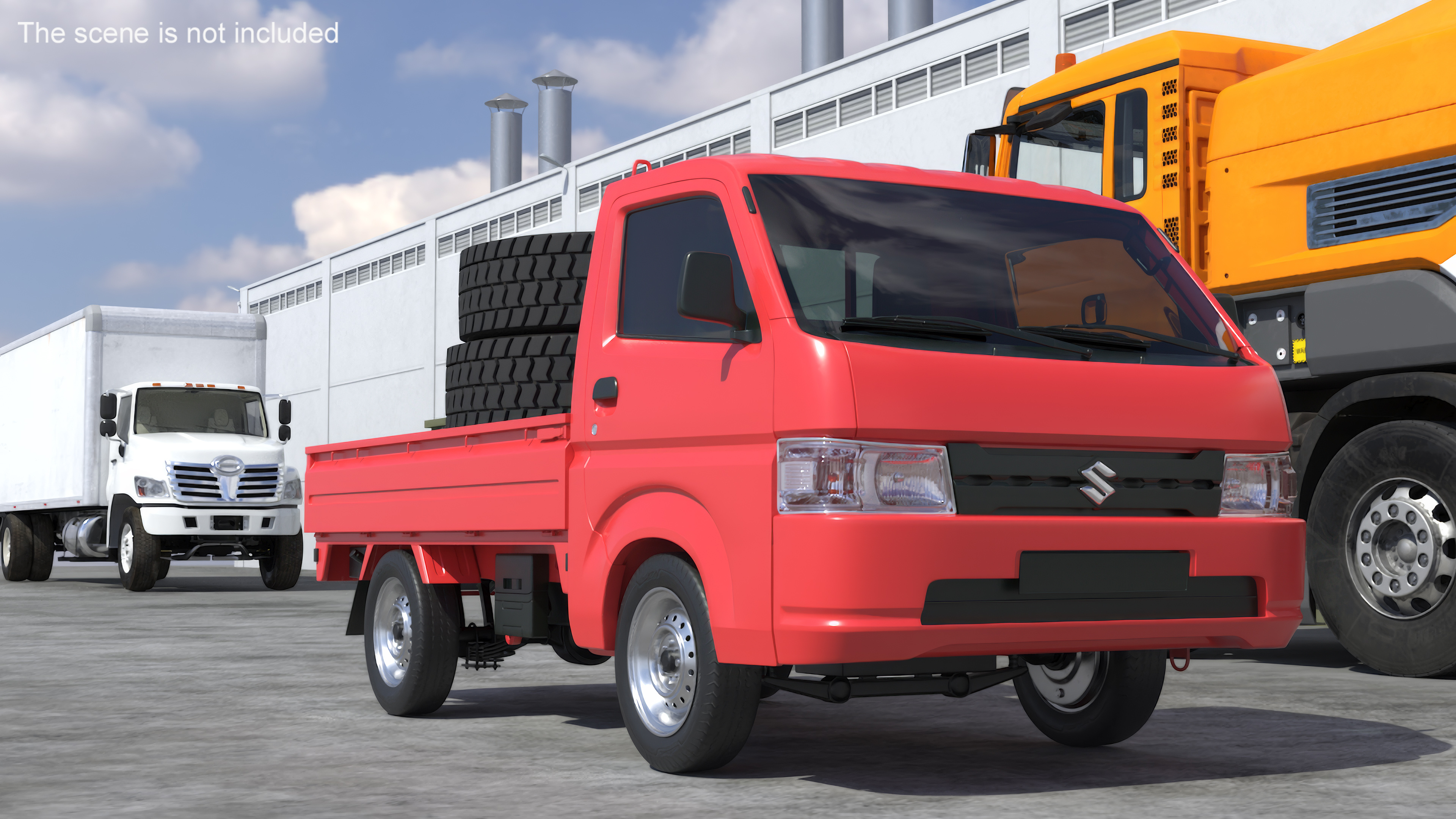 3D Truck Suzuki Carry Red Simplified model
