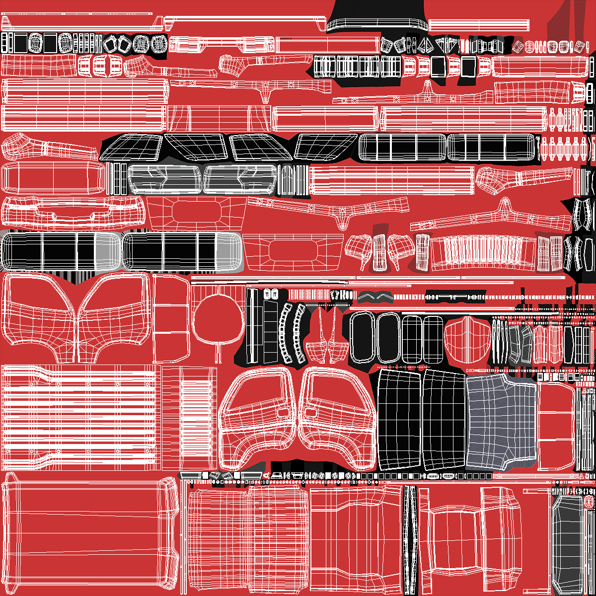 3D Truck Suzuki Carry Red Simplified model