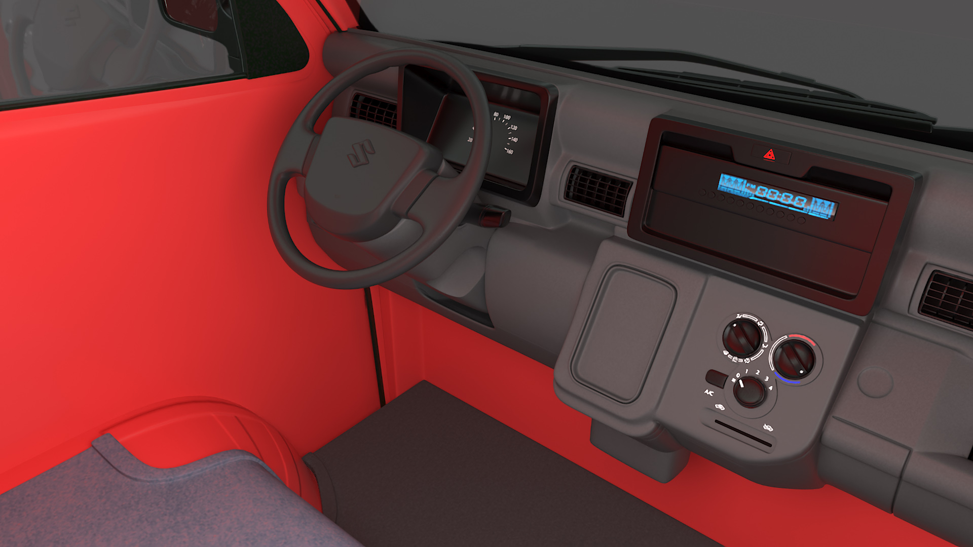 3D Truck Suzuki Carry Red Simplified model